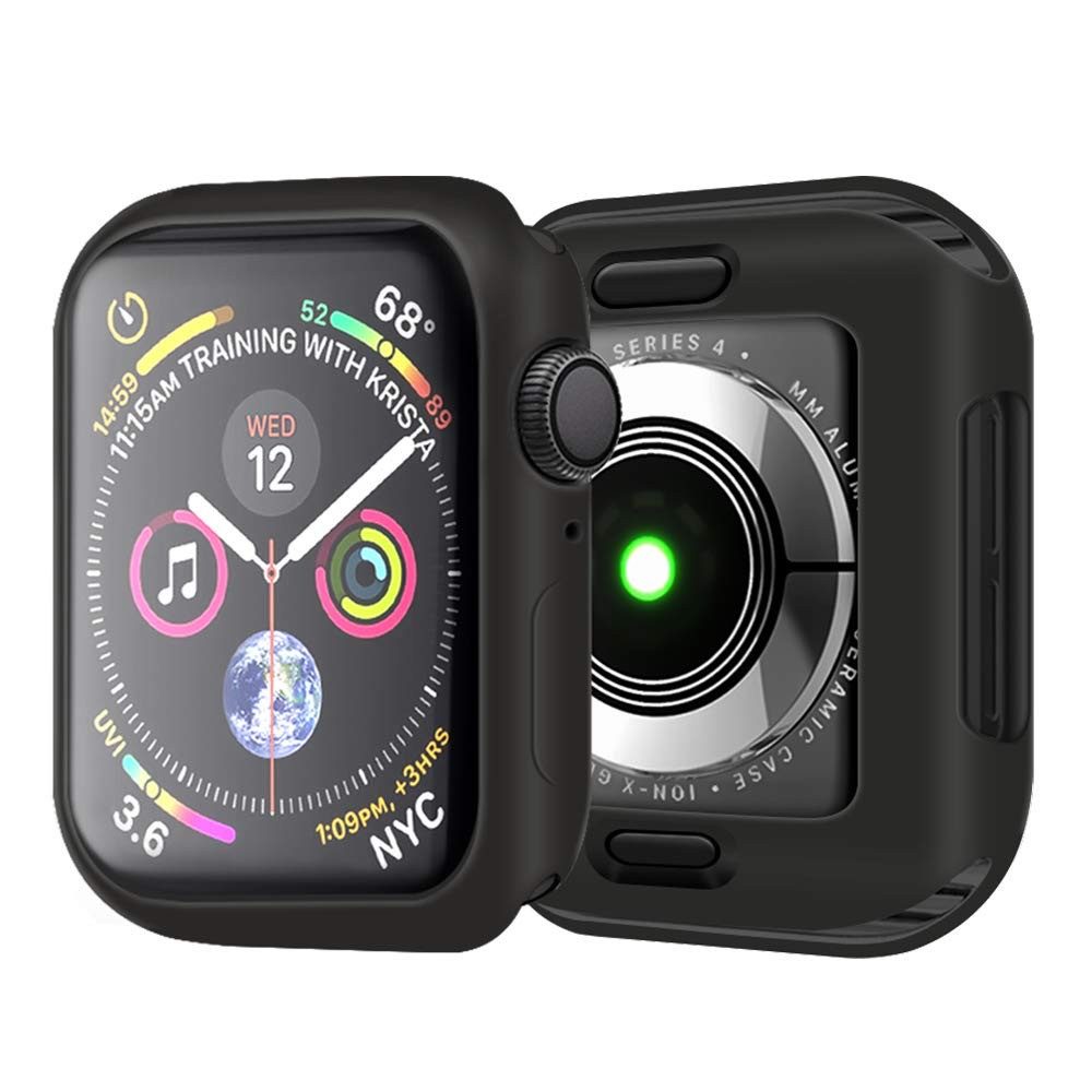 AVANA Smartwatch-Hülle für Apple Watch Series 6 5 4 SE 40mm / 44mm Hülle Schutzhülle Case, Cover, offenes Display, Schwarz