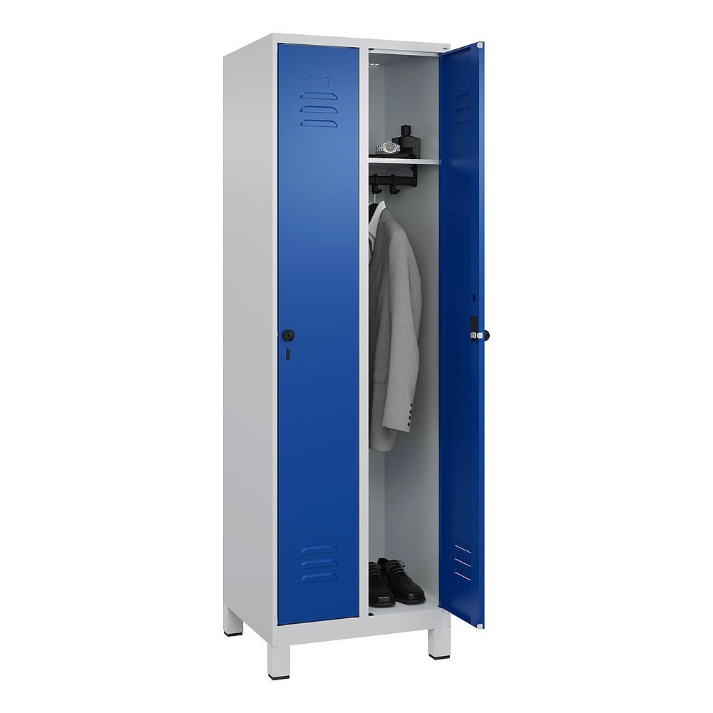 C+P Garderobenschrank Garderobenschrank Classic Plus, Abteilbreite 30 cm, mit Füßen Fußteile verzinkt, erhöhter Korrosionsschutz