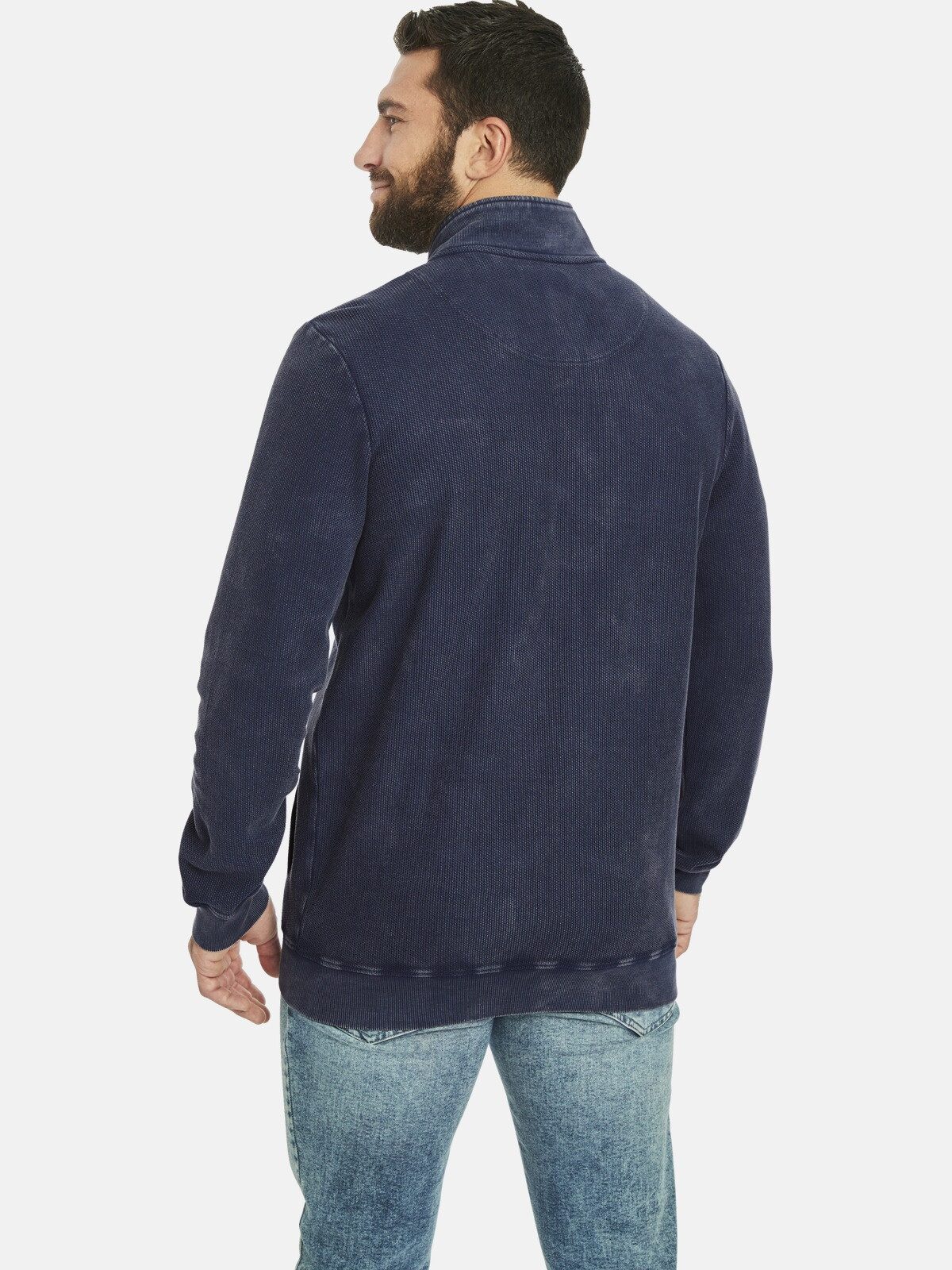 Jan Vanderstorm Sweatjacke DIETBERT mit aufgestelltem günstig online kaufen