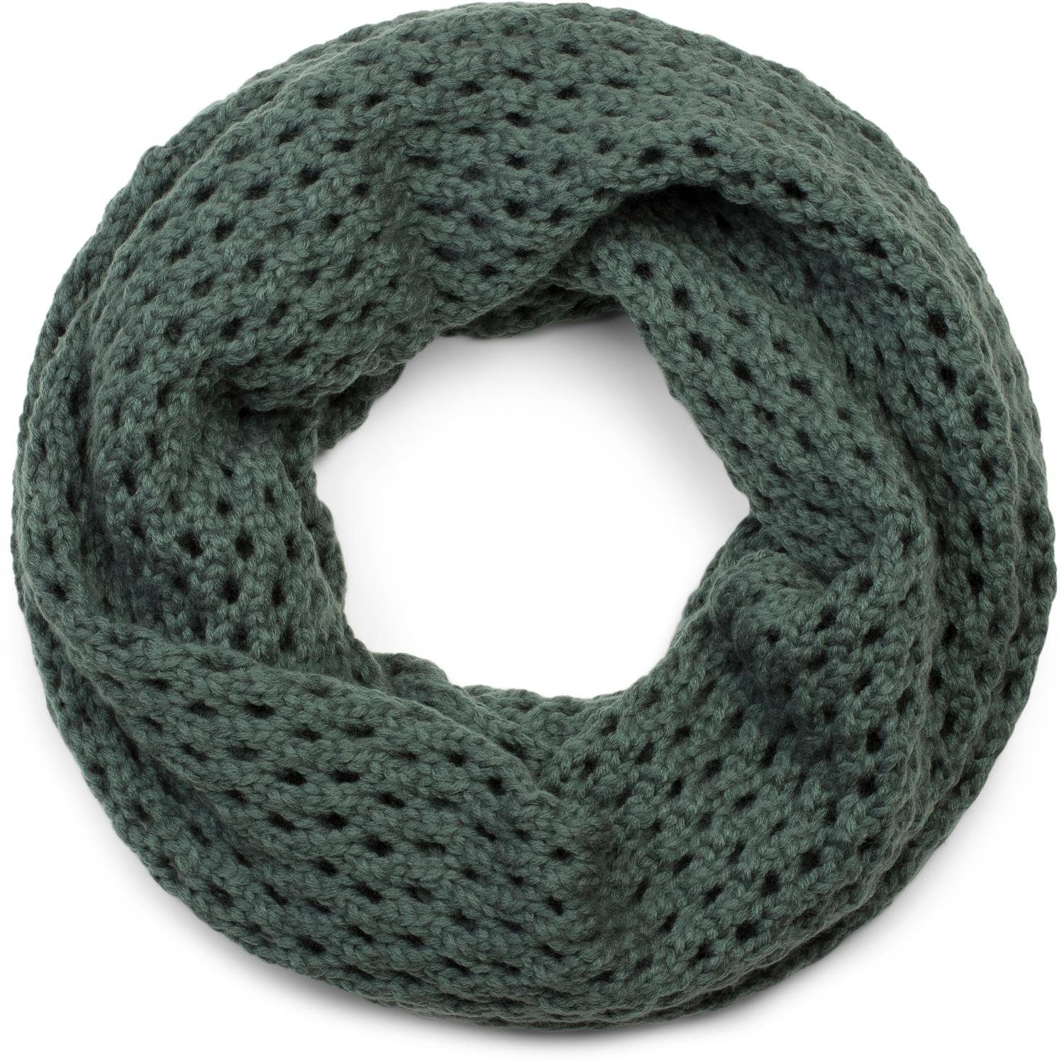 Strick Strickschal, Muster styleBREAKER Dunkelgrau Schal Loch (1-St), mit Loop