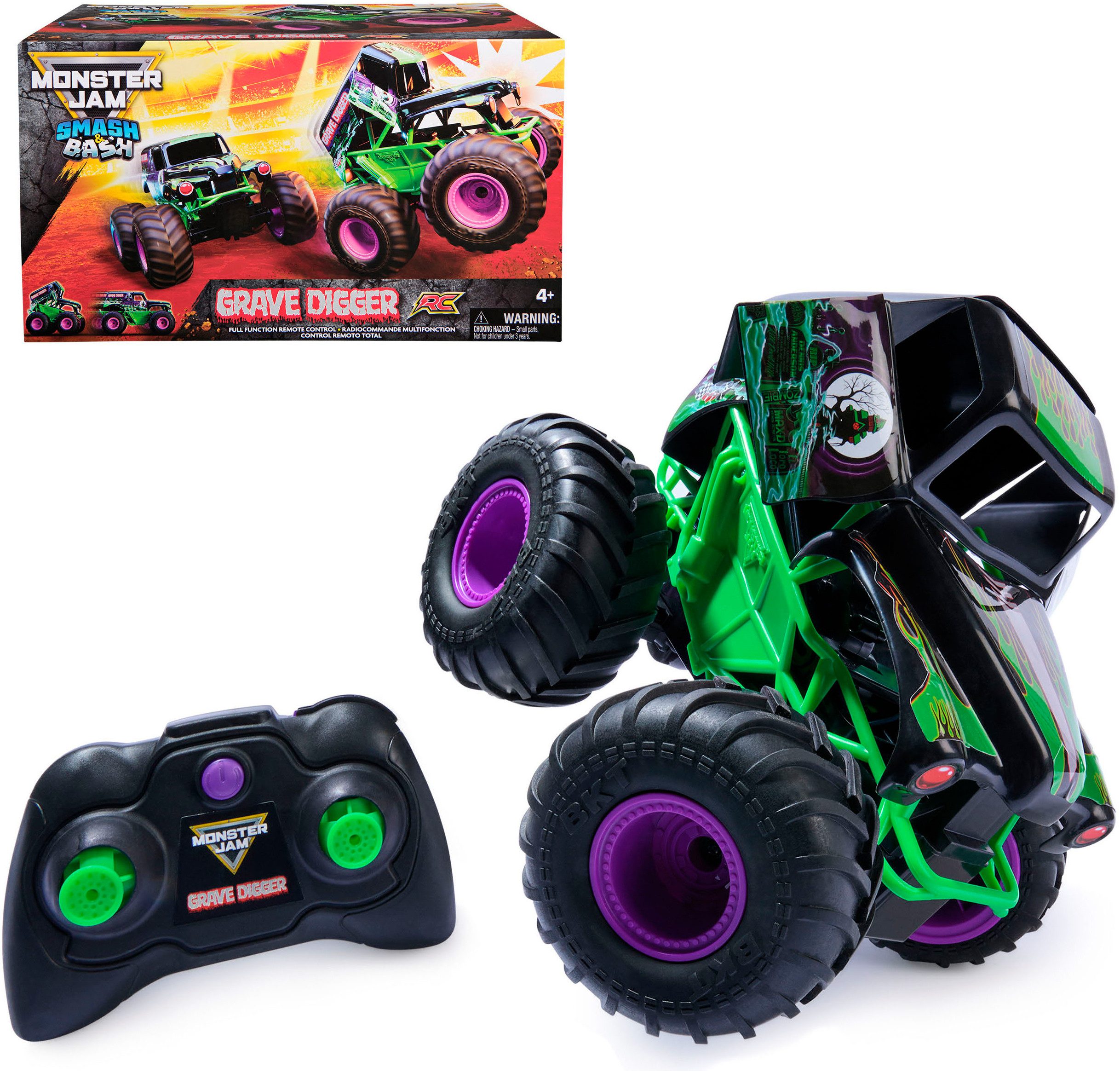 Spin Master RC-Monstertruck Monster Jam - Smash 'n Bash Grave Digger