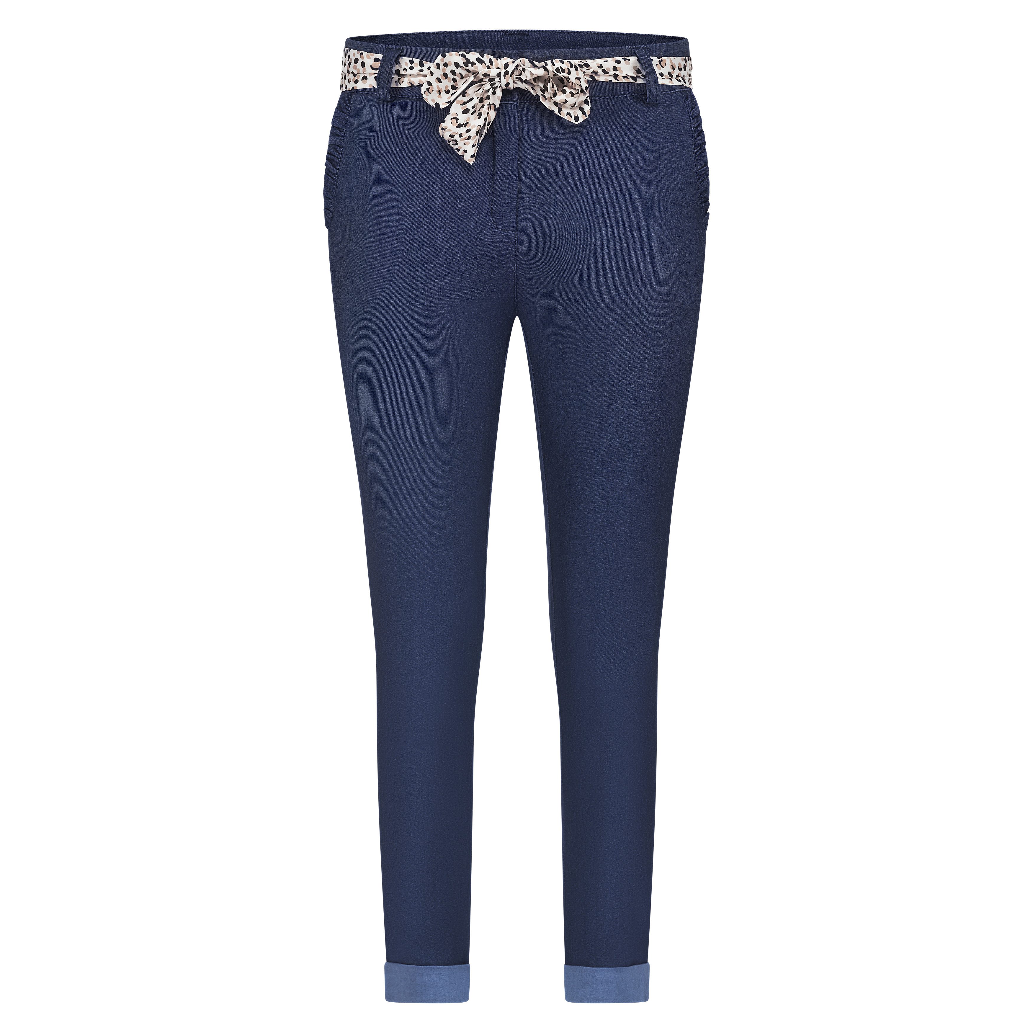 Mississhop Stretch-Hose Female Damen Stretch Klassische Chino Hose mit gemustertem Tuch N. 366