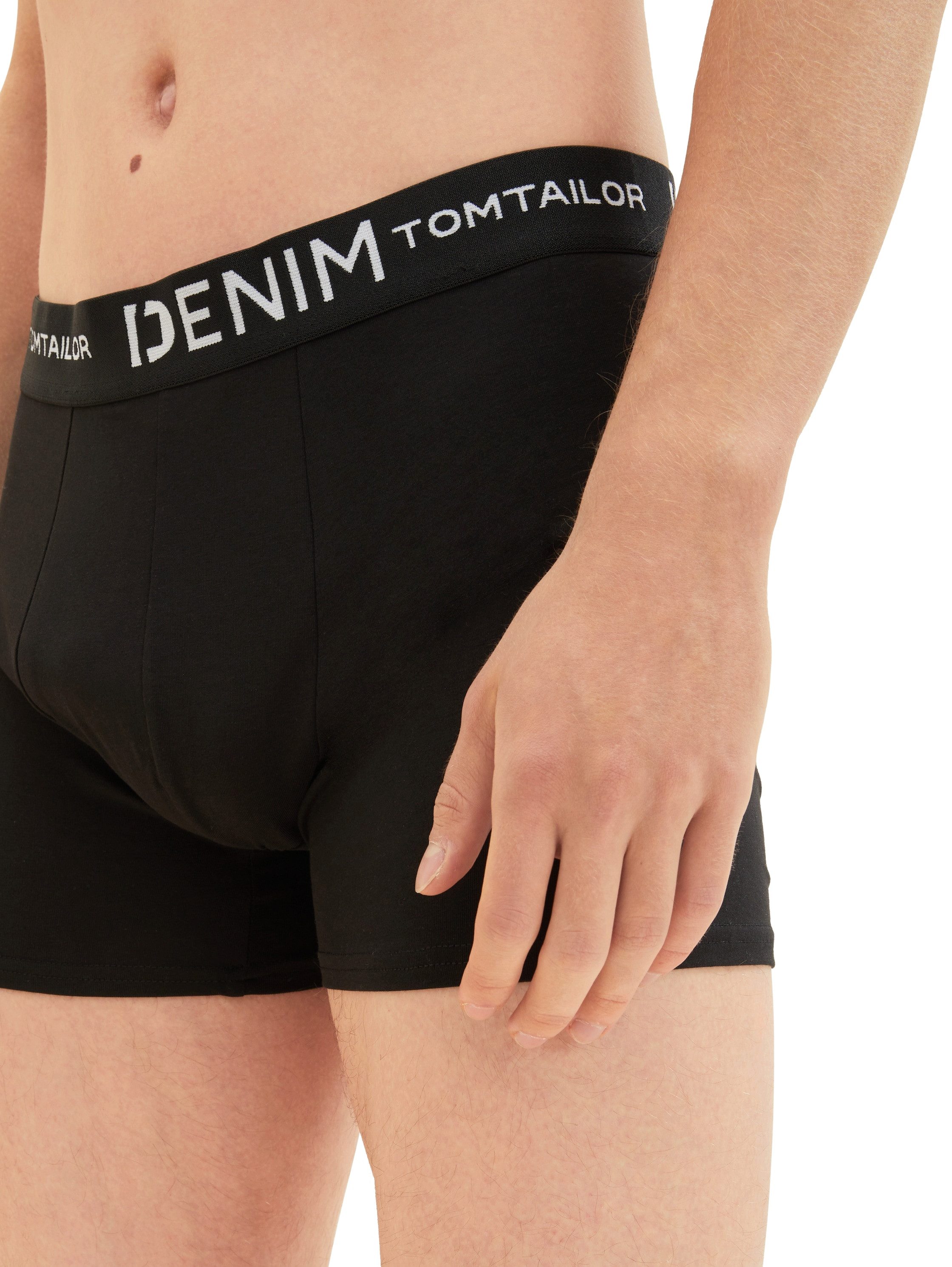 TOM TAILOR Denim Boxershorts (Packung, 3-St) mit Logo-Stretchbund