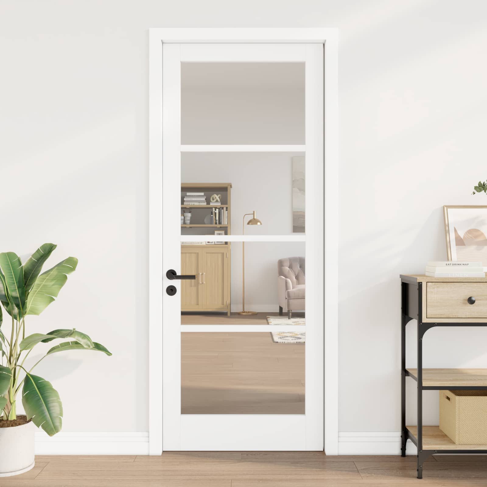 vidaXL Haustür Interior Tür ORKDAL Weiß grundiert 83 x 211 cm (1-St)