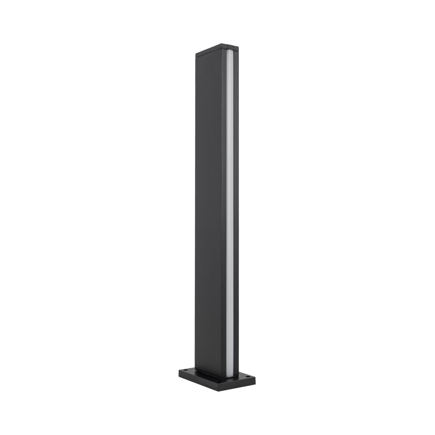 Licht-Erlebnisse Pollerleuchte MUZZOD, LED, Warmweiß, LED Aluminium 70 cm hoch IP54 Schwarz 3000 K warmweißes Licht 600 lm