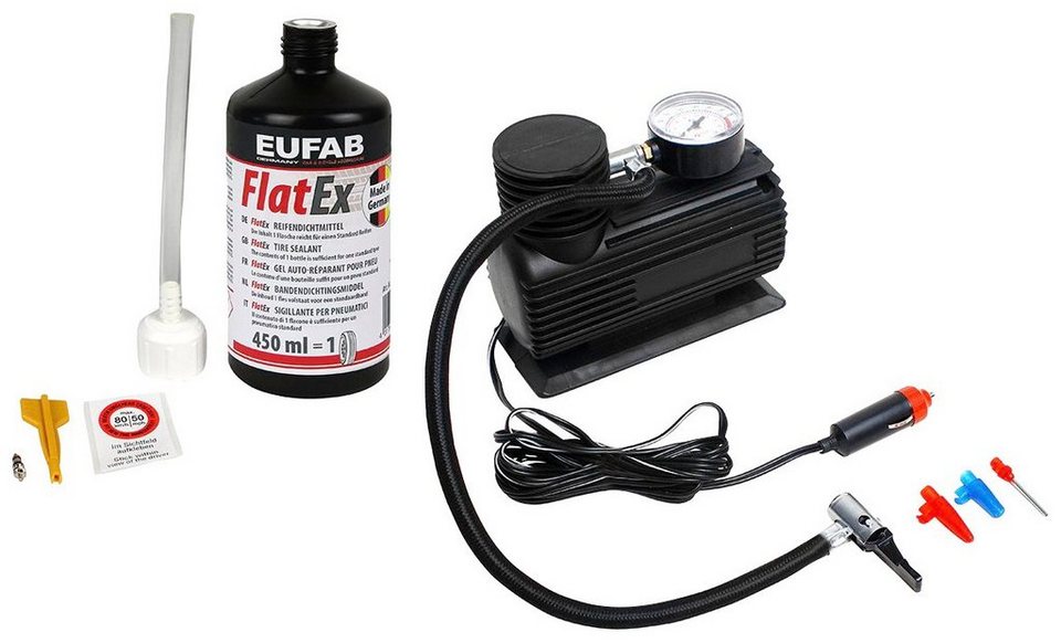 EUFAB Reifen-Reparaturset, inkl. Kompressor