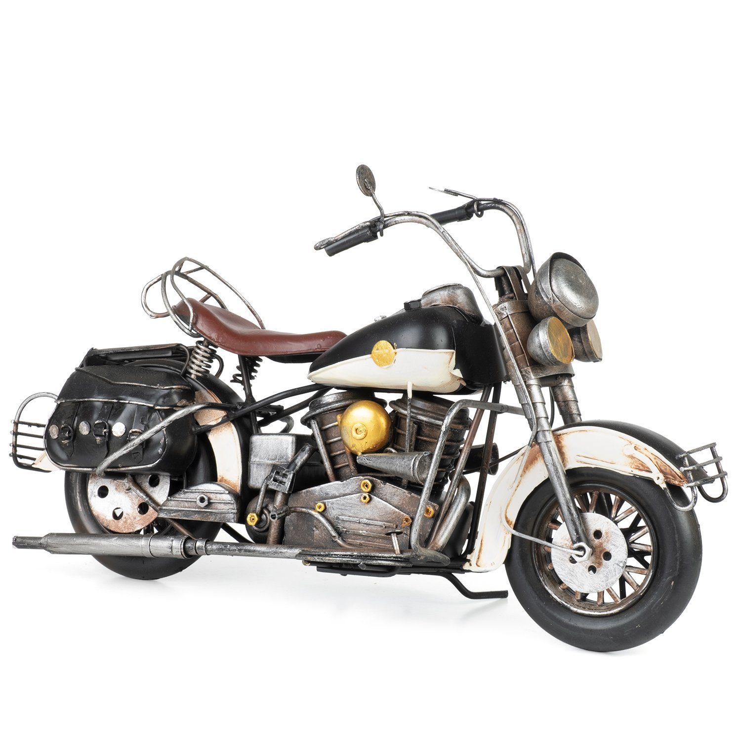 Dekoobjekt Blech-Deko Motorrad schwarz weiß