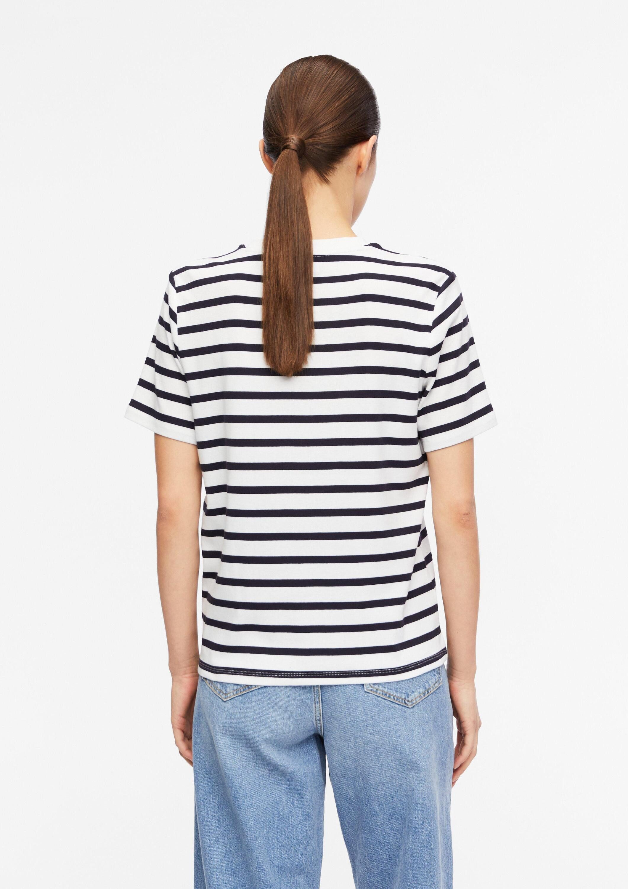comma Kurzarmshirt T-Shirt Gestreiftes T-Shirt