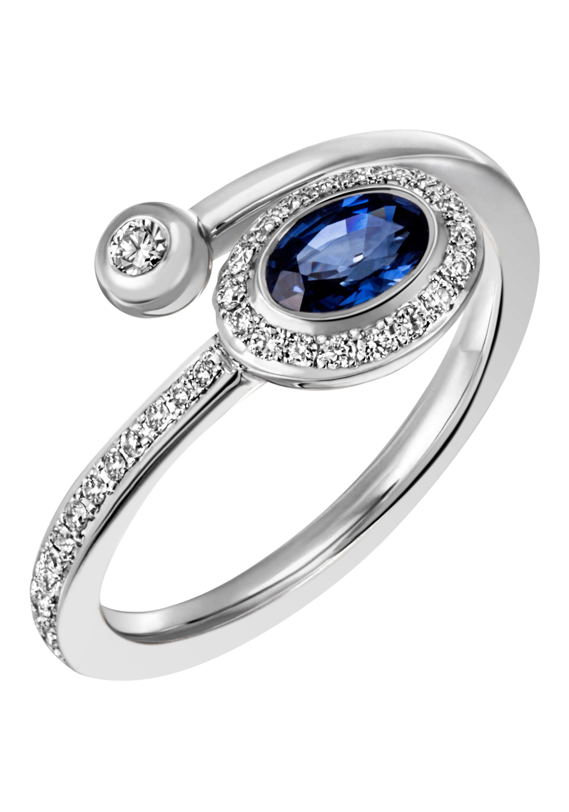 Firetti Fingerring Schmuck Geschenk Silber 925 Silberring blau glitzernd, mit Zirkonia (synth)