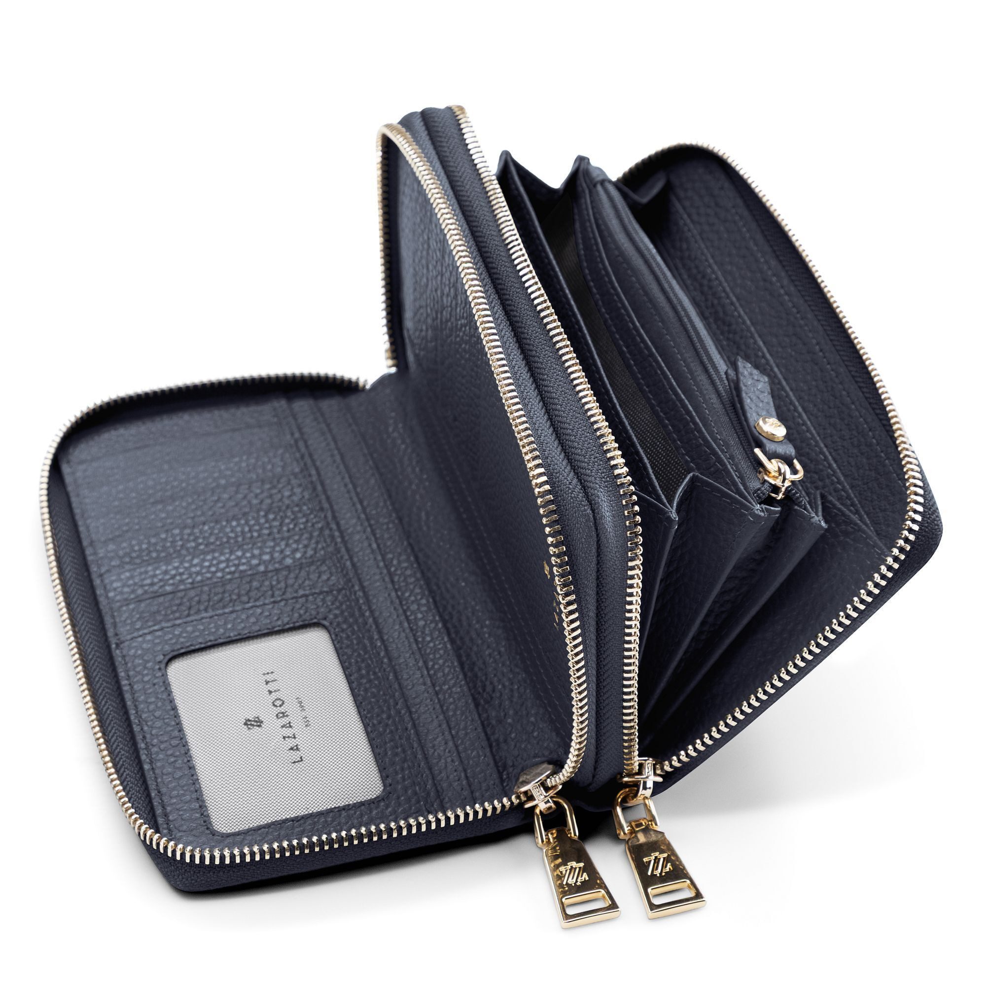 Lazarotti Geldbörse Bologna Leather XL Double Zip-Around Geldbörse RFID Leder 20 cm – Bild 5 von 5