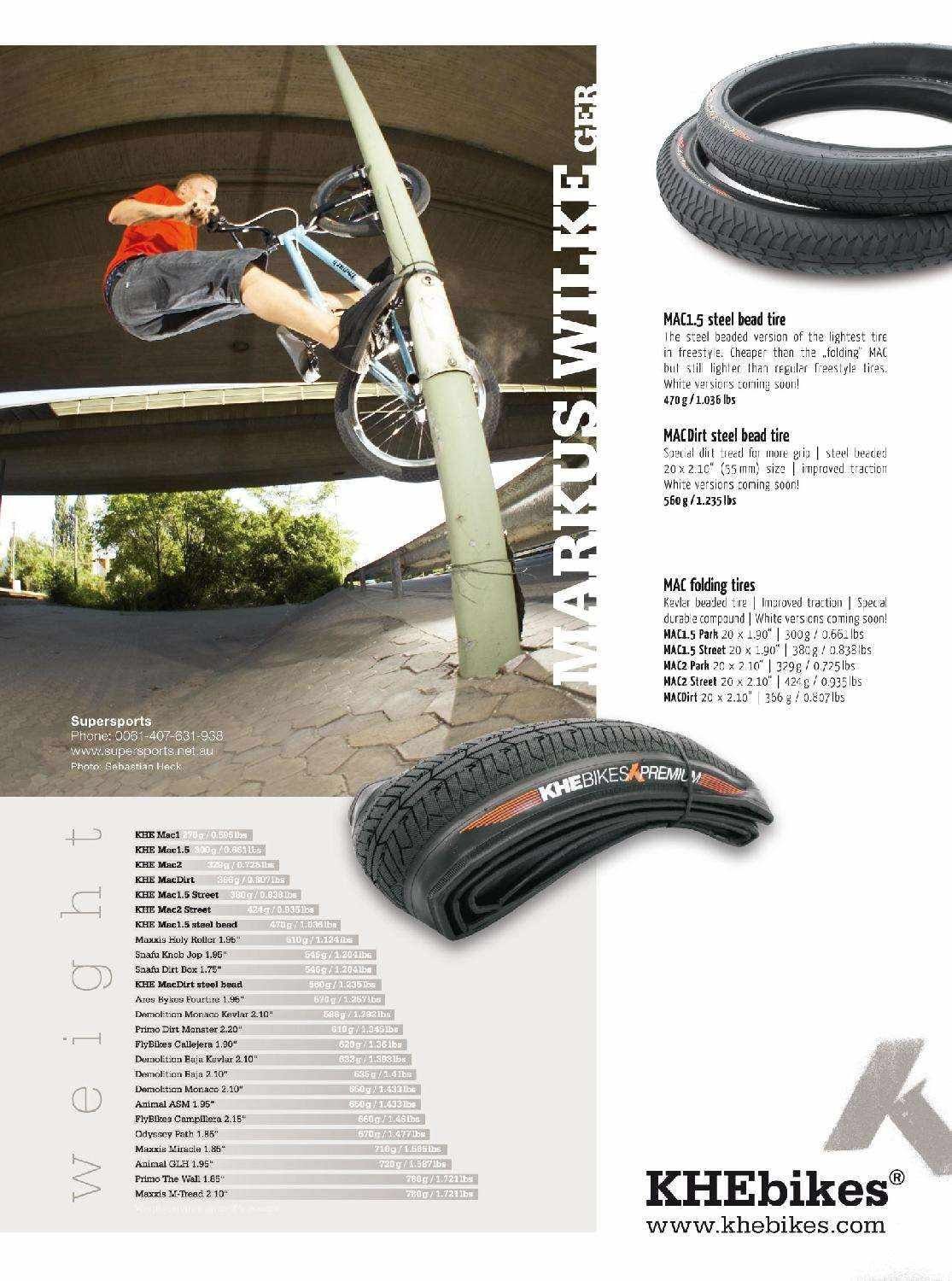 KHE x BMX Reifen Steet-Park MAC2+ Fahrradreifen 20 Faltreifen, 2,30" Zoll 20 x Zoll BMX KHEbikes 2,3" Zoll PARK/STREET Faltreifen