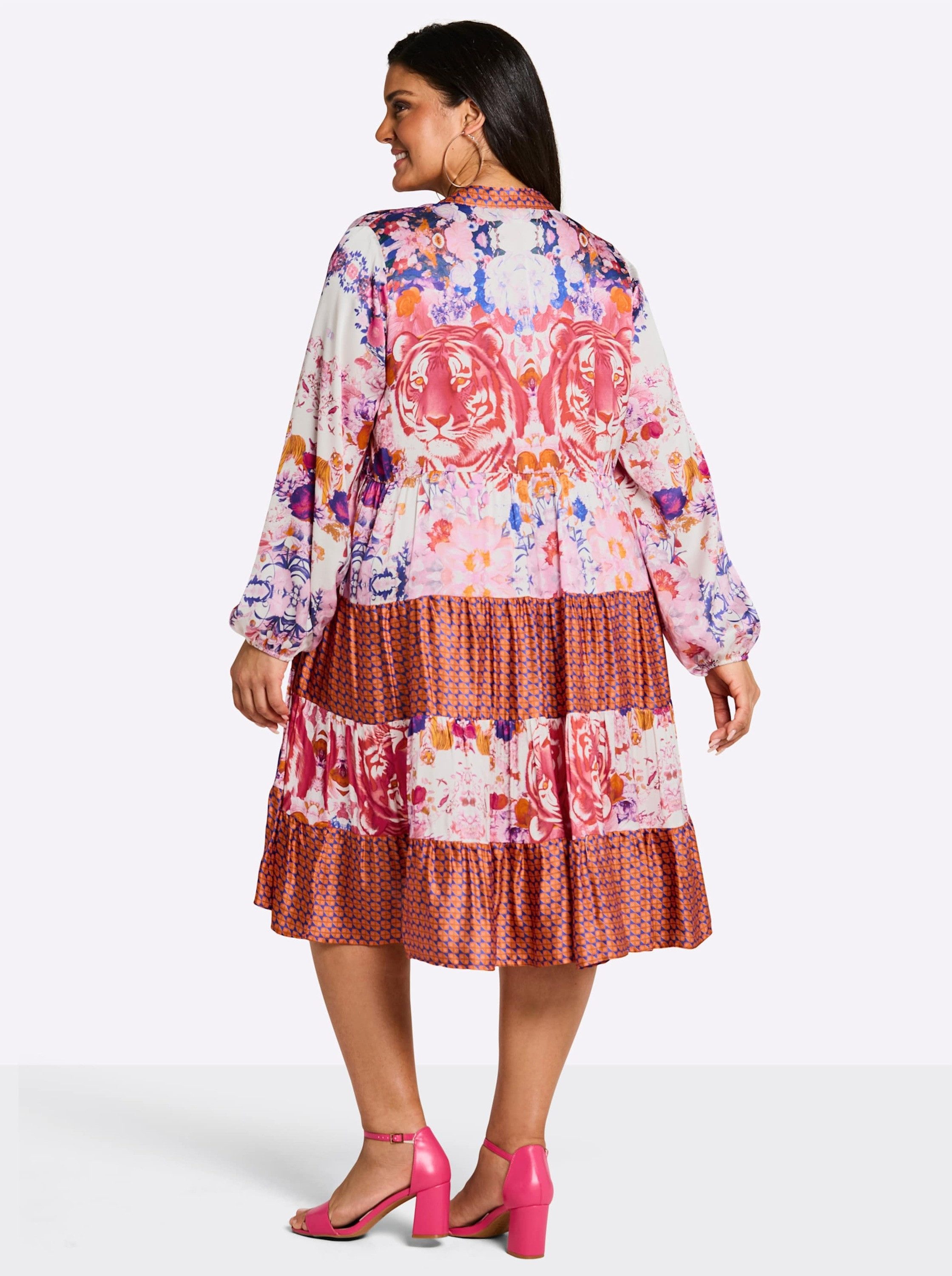 Sheego Etuikleid Kleid Langarm