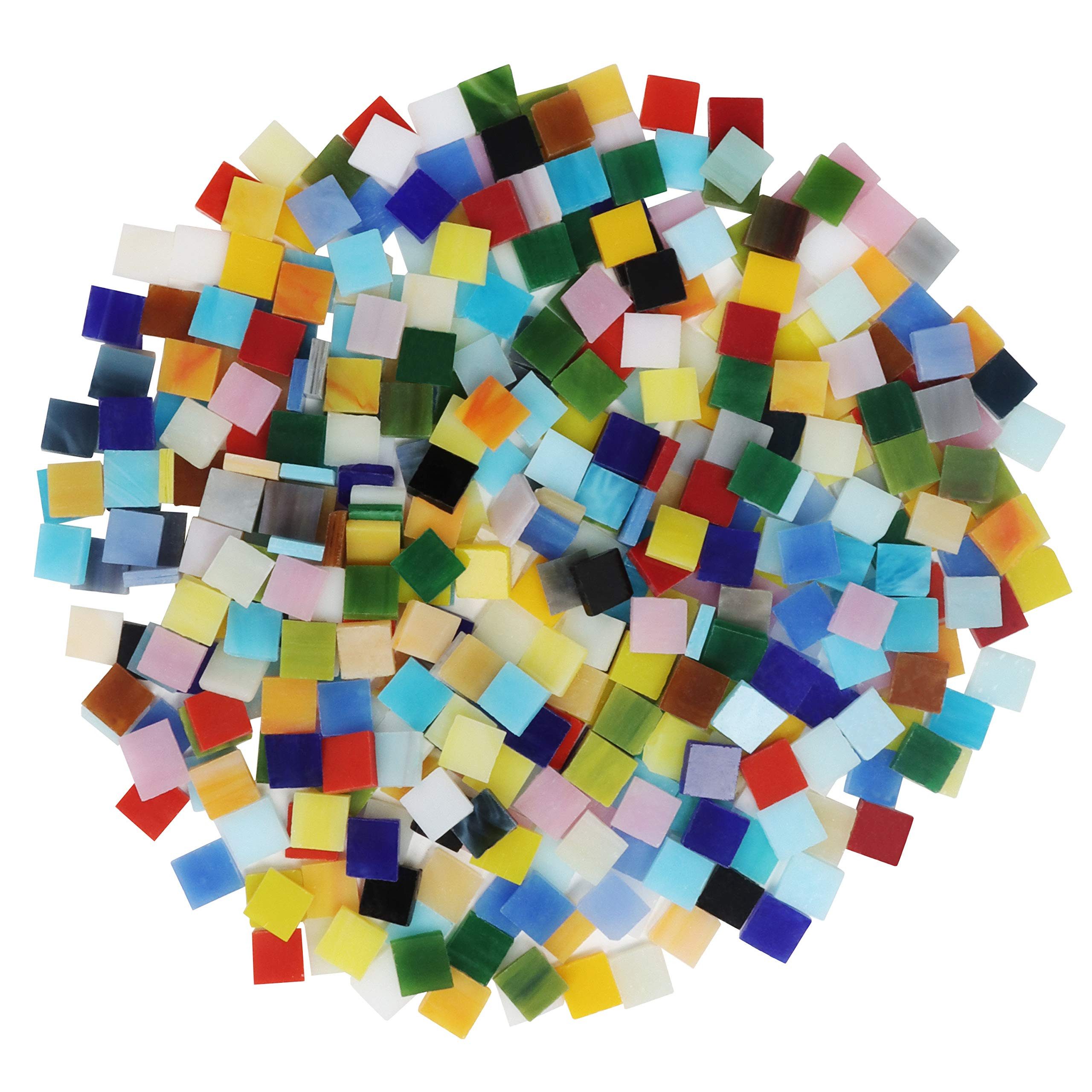 Belle Vous Mosaikfliesen Bunte Glasmosaiksteine 700 Stück 500g 1x1cm, Glas 15.00x10.00, Rosa