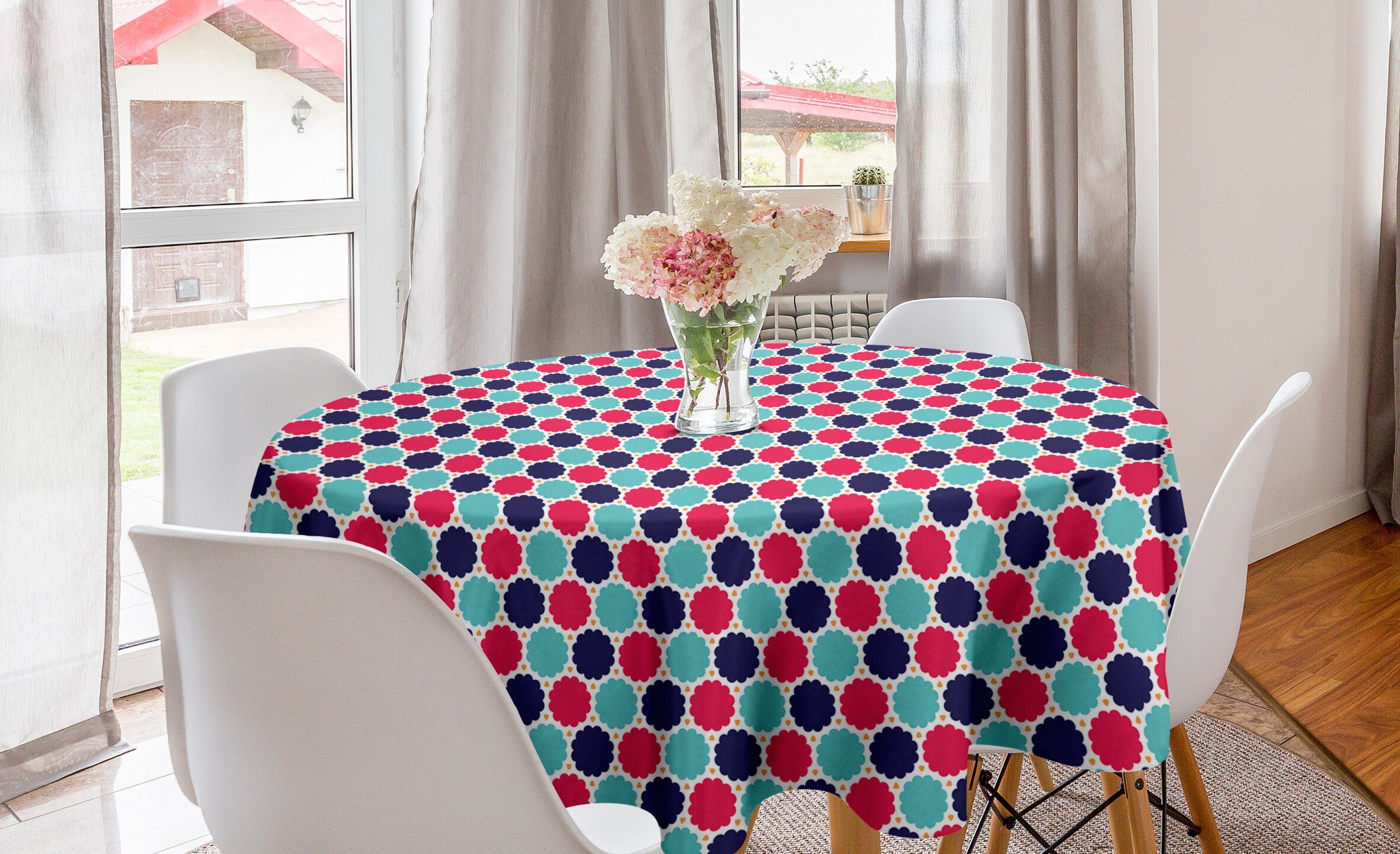 Tischdecke Dekoration, Abstrakt Abakuhaus Spring Tischdecke Season Abdeckung Küche Kinder Kreis Esszimmer für