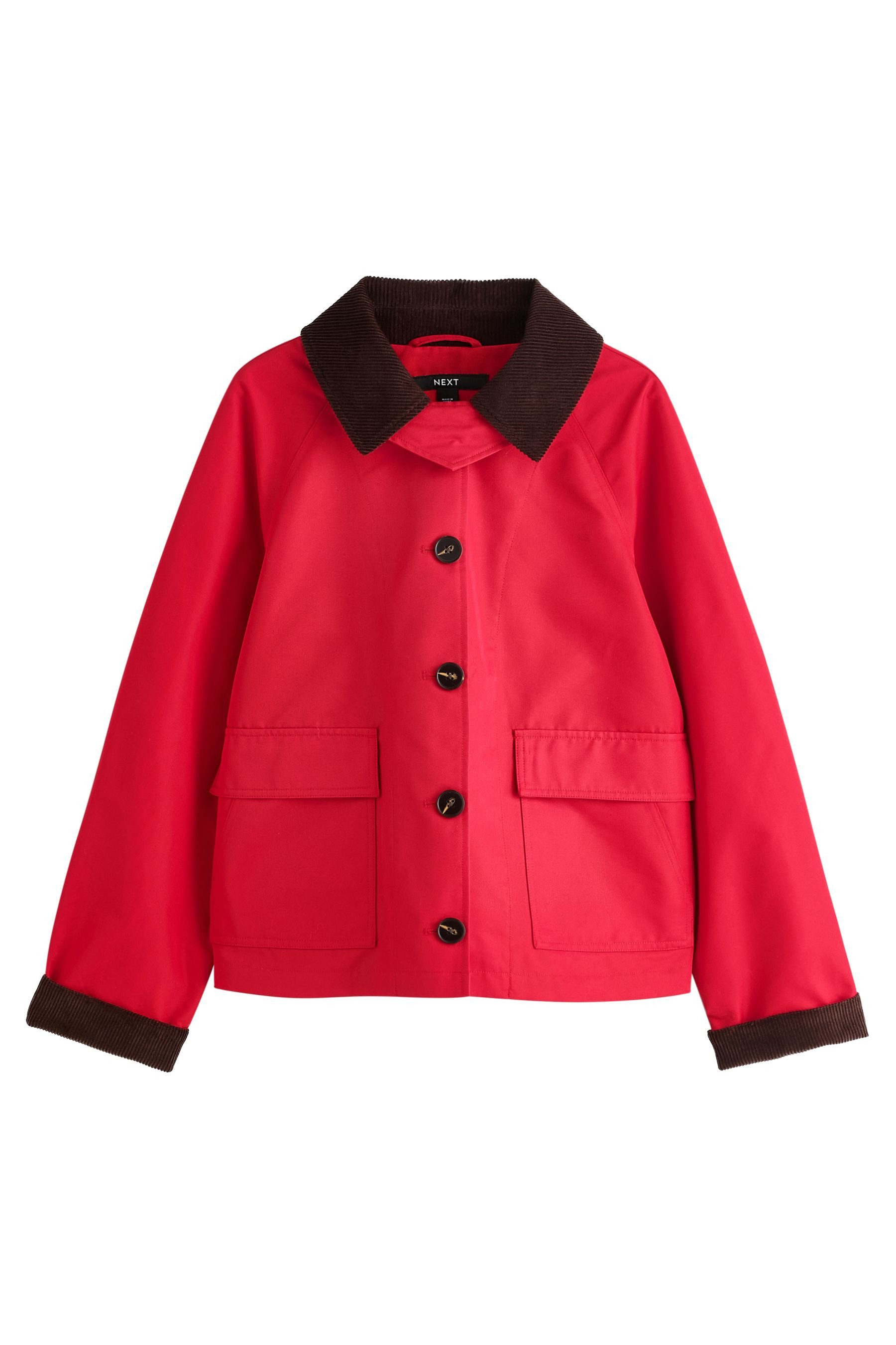 Next Kurzjacke Verkürzter Trenchcoat mit Cordkragen (1-St)