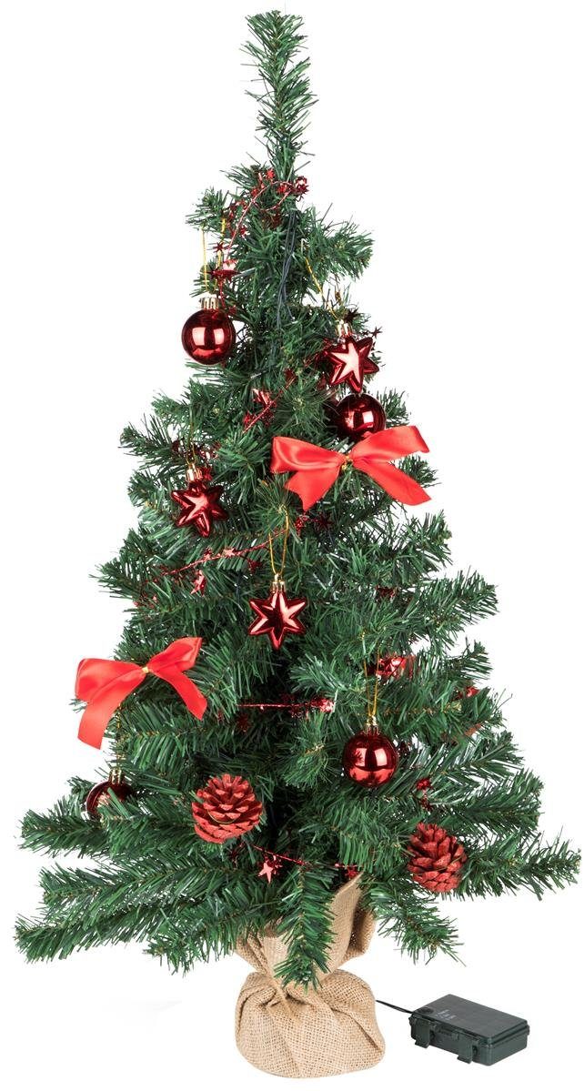 Bambelaa! Künstlicher Weihnachtsbaum Künstlicher Weihnachtsbaum 75cm Mit Christbaumschmuck LED Beleuchtung