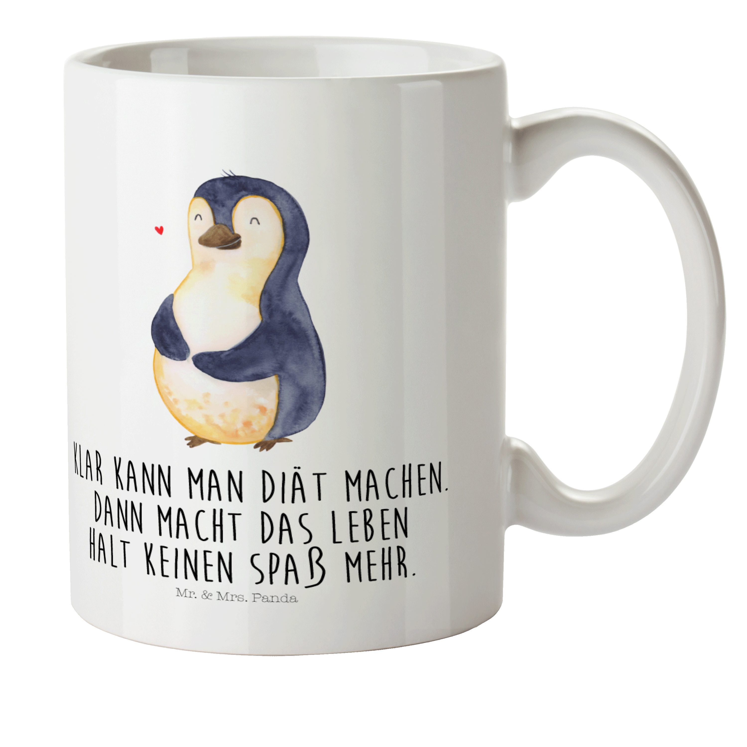 Weiß Mrs. - & Pinguin Kunststoff Kinderbecher kugelrun, Mr. - glücklich, Geschenk, Panda Kunststoff Diät Tasse,