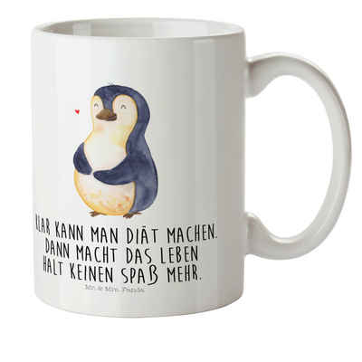 Mr. & Mrs. Panda Kinderbecher Pinguin Diät - Weiß - Geschenk, Kindergartenbecher, glücklich, kugelr, Kunststoff, Kindergeschichten Motive