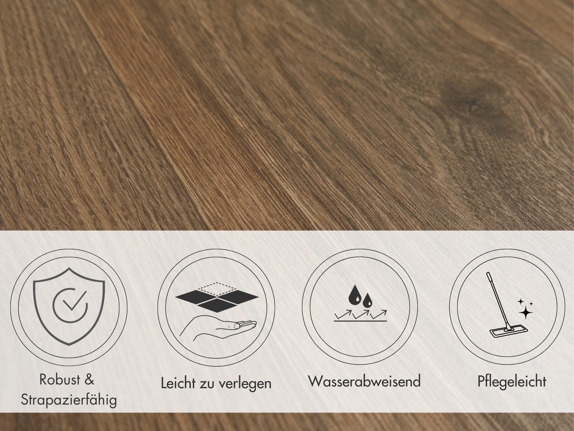 misento Vinylboden Astell in Holzoptik, für Feuchtraum- und Privatbereiche, PVC Bodenbelag Meterware 200/400 cm breit, Stärke 2,5 mm