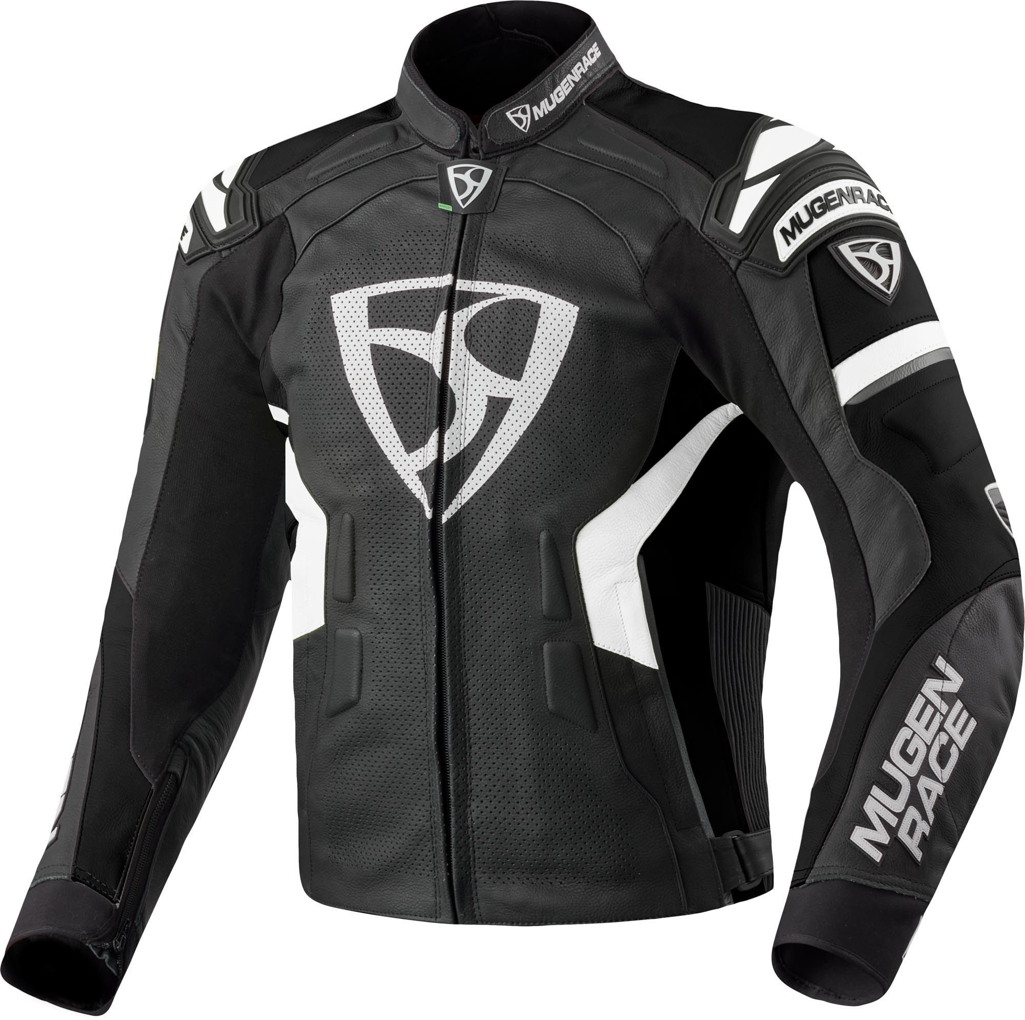 MUGENRACE Motorradjacke Marcus Motorrad Lederjacke Ellenbogenprotektoren enthalten,herausnehmbares Innenfutter,Schul