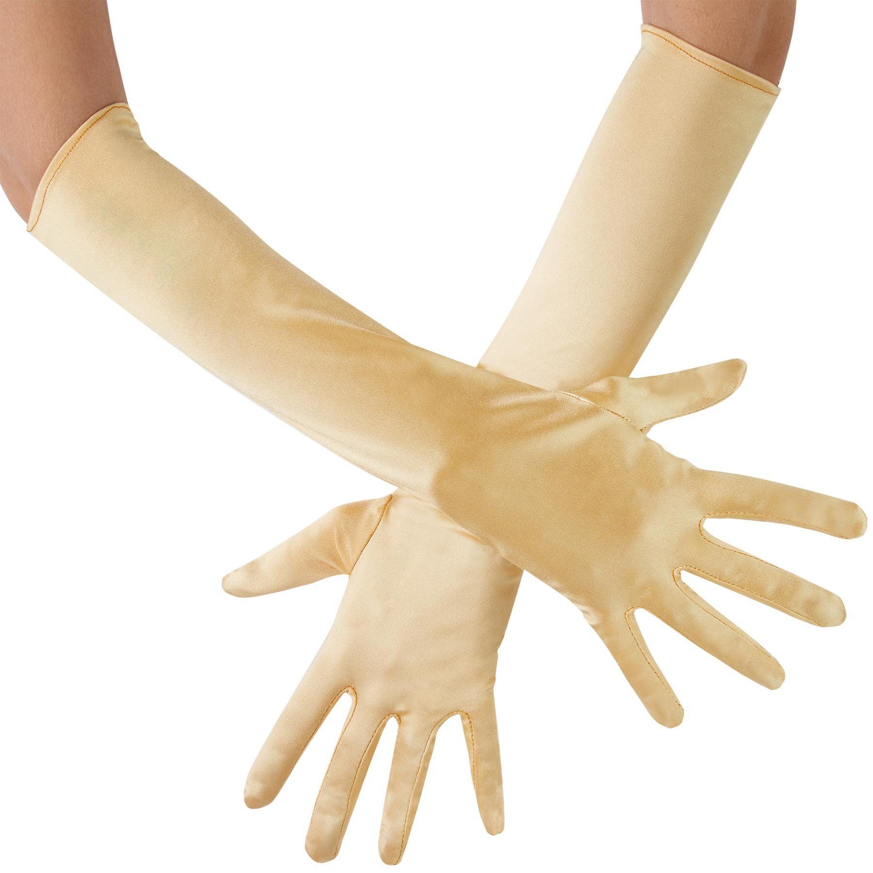 dressforfun Kostüm Lange Satin-Handschuhe, Edle Satin-Handschuhe in Einheitsgröße