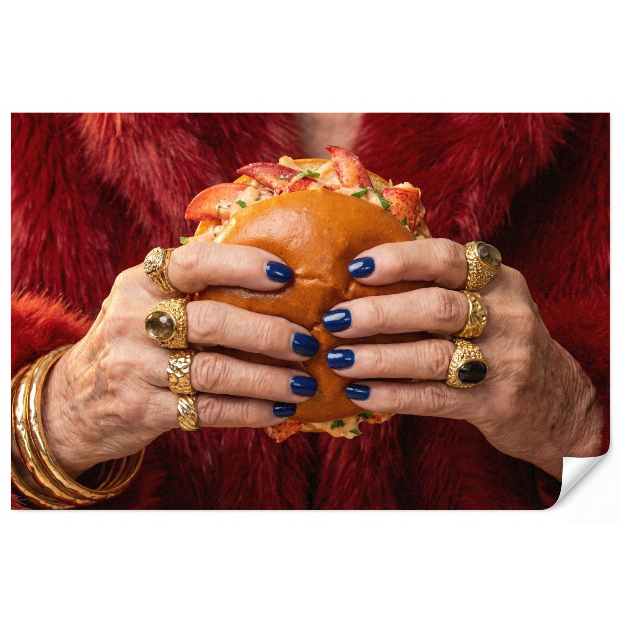 OnlyWow Fototapete Rolle - Pelzmantel - Gold, Matt, bedruckt, Wandtapete, Modern, Wohnzimmer 400x280cm