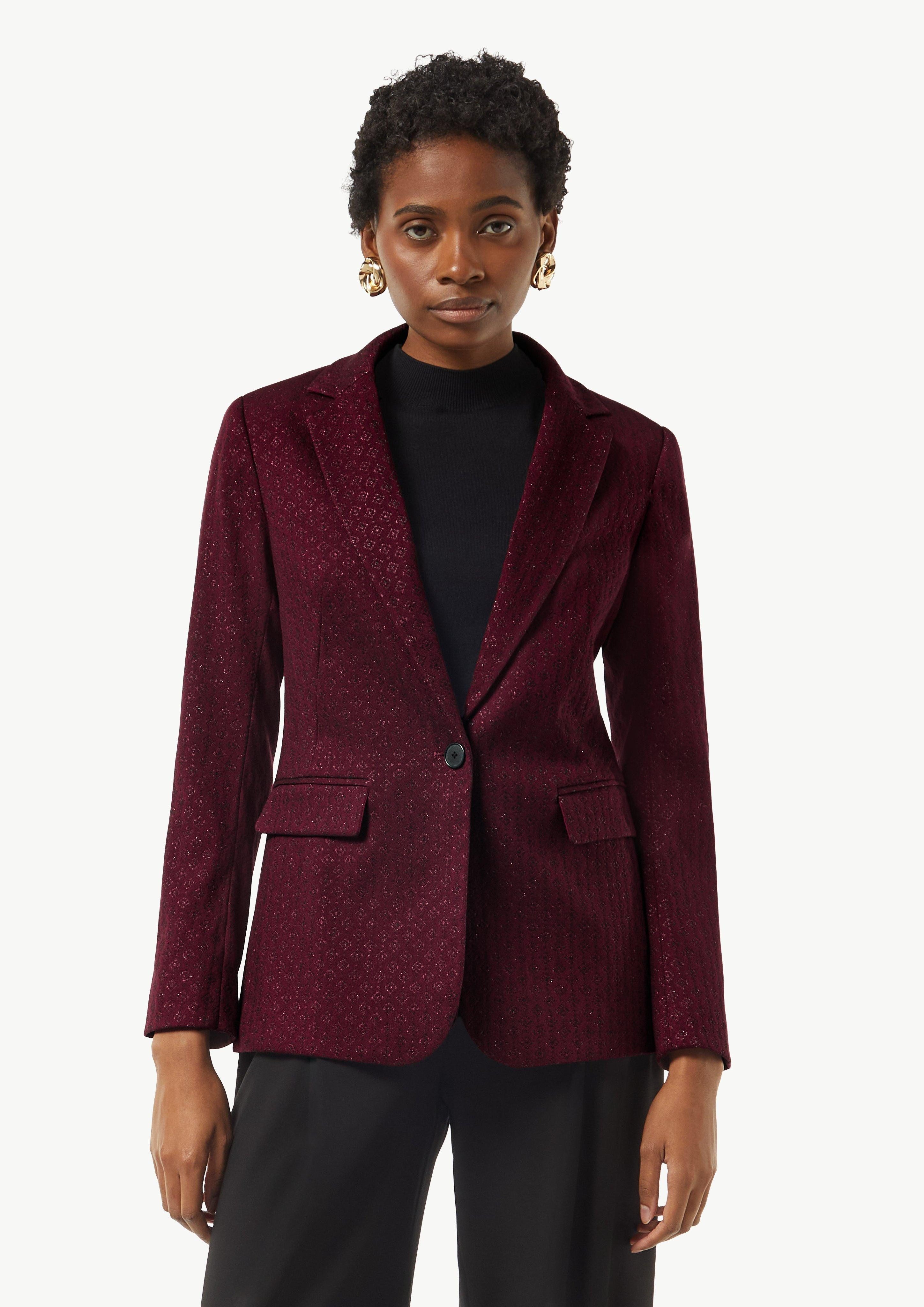Comma Blusenblazer Antaillierter Jacquard-Blazer mit Glitzergarn günstig online kaufen