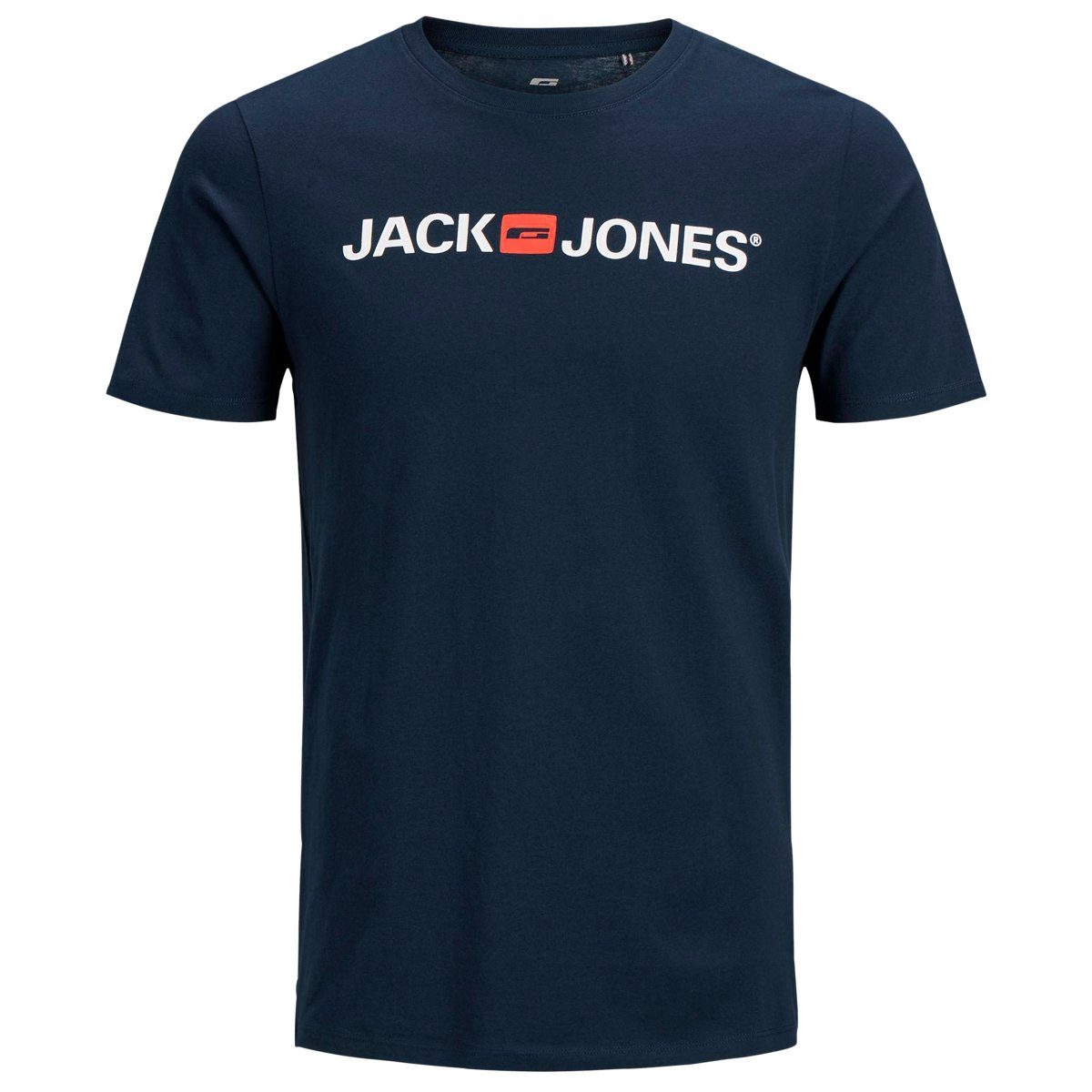 Jones Größen & Jack & Logodruck Rundhalsshirt Jones Jack große T-Shirt navy