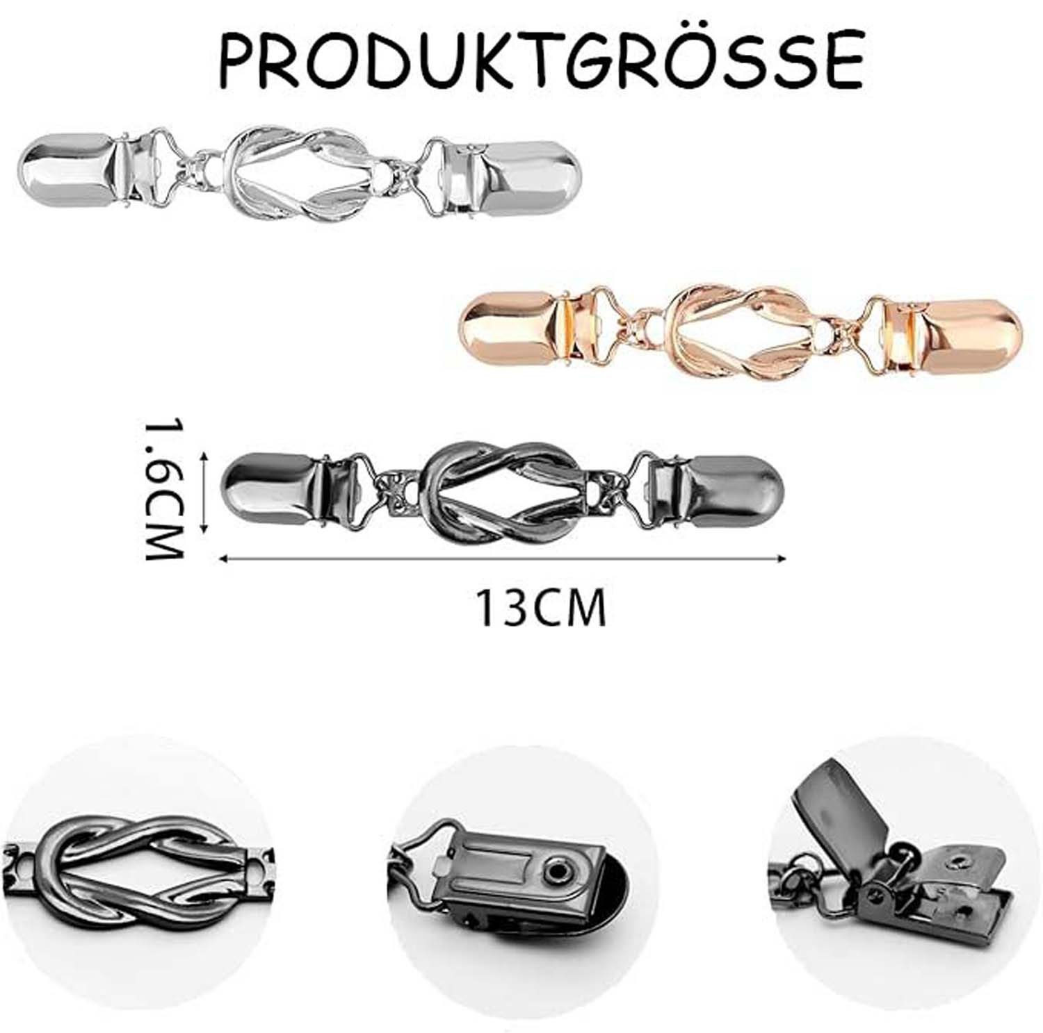 nsihing Anstecknadel Set Strickjacke Kragen Kleider Clips, 3-tlg., Brosche Clips Hemd Clips (3-tlg)