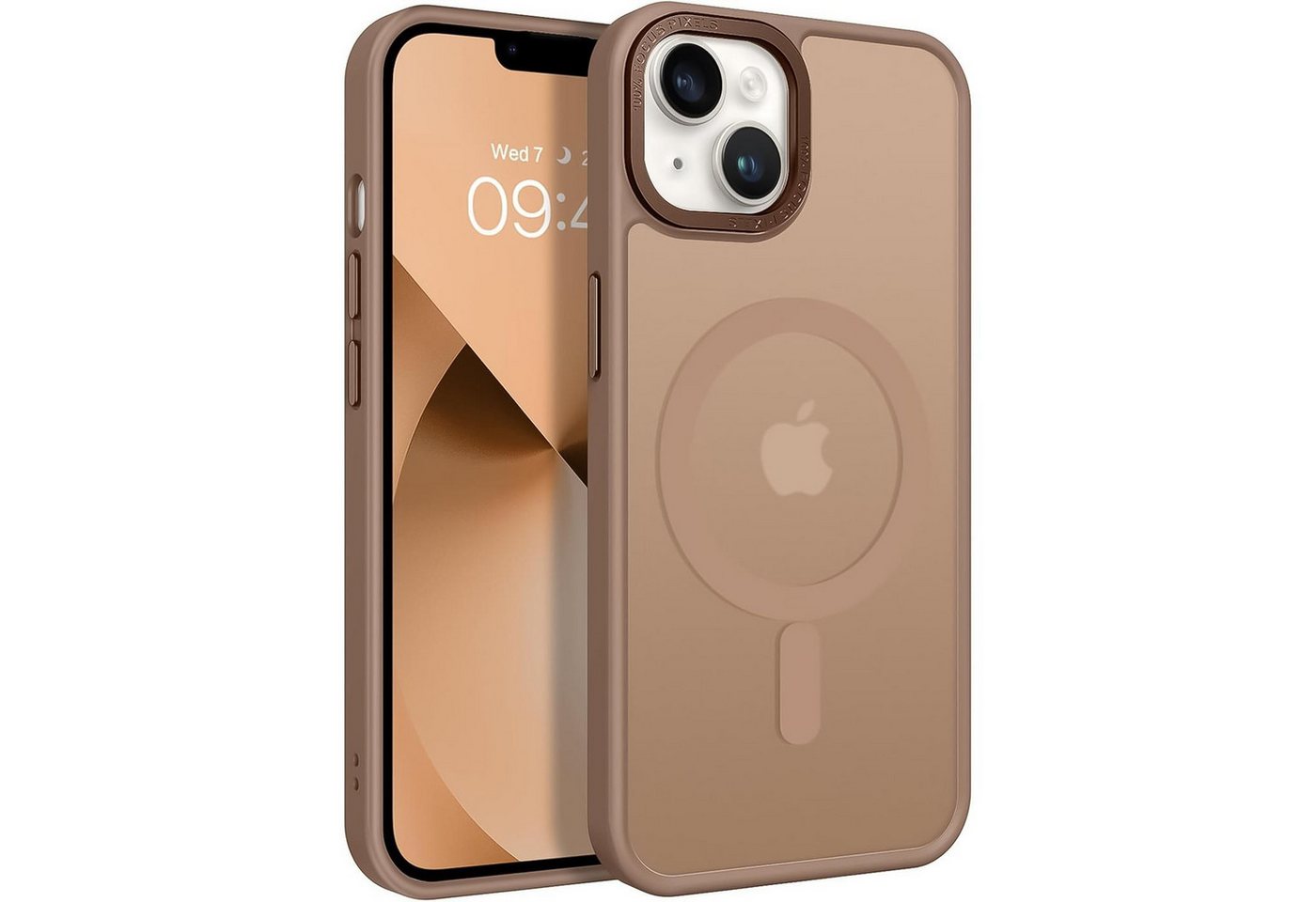 CoolGadget Handyhülle Magnet Hülle für iPhone 14 Schutzhülle mit Metall Kamerarahmen 6,1 Zoll, magnetisches Schutzcase Matt Stoßfest kompatibel mit Magsafe Zubehör