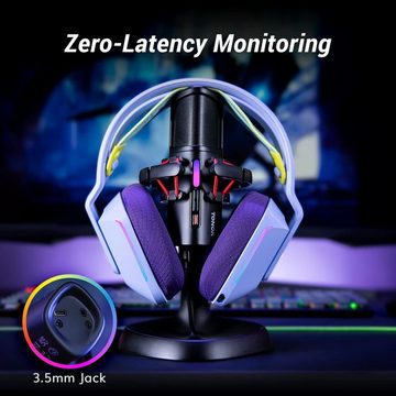 TONOR Streaming-Mikrofon, USB Gaming Mikrofon für Livestreaming, Podcasts Aufnahme Plug and Play