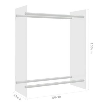 furnicato Kaminholzregal Brennholzregal Transparent 80x35x100 cm Hartglas, BxTxH:80x35x100 cm