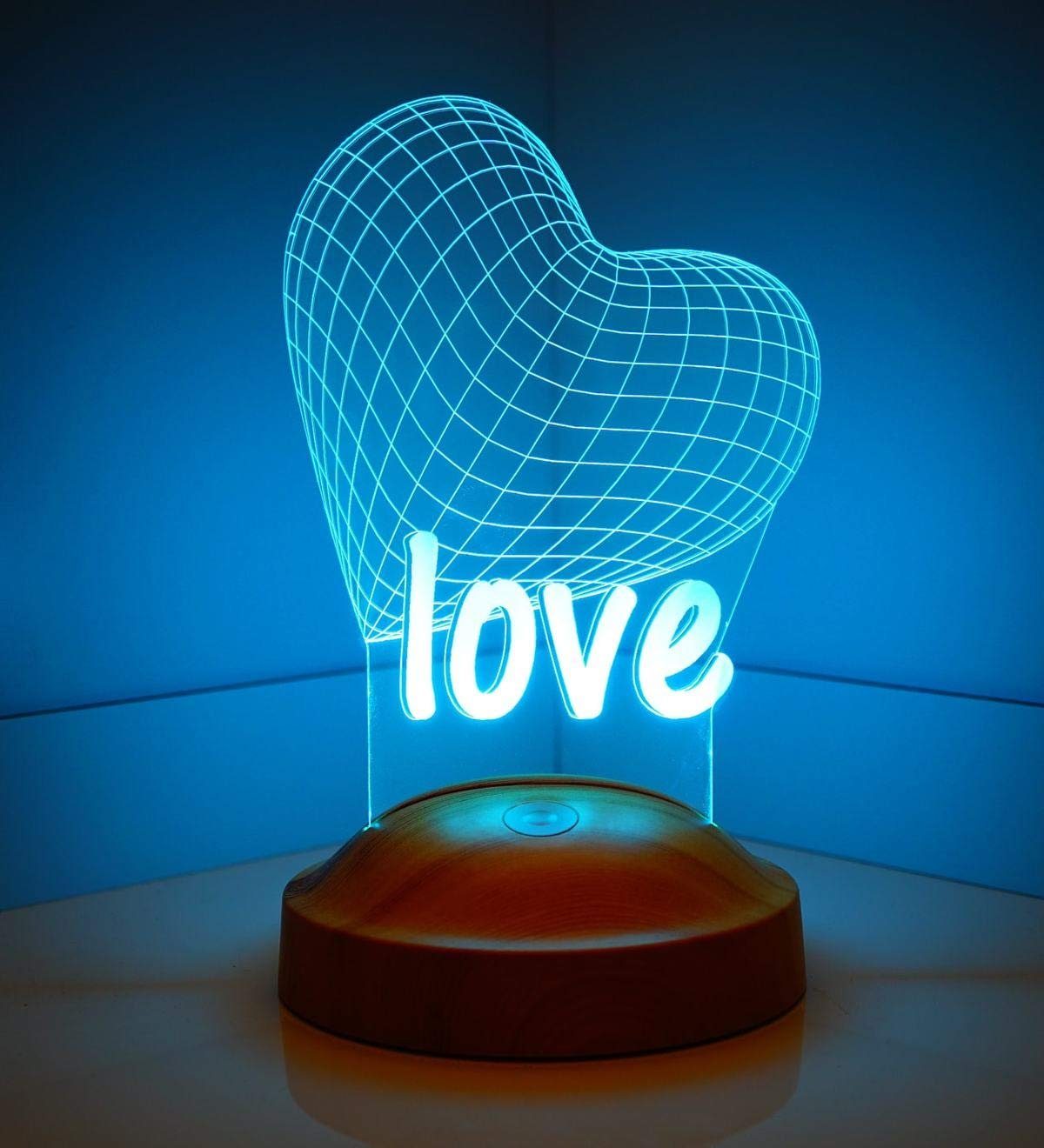 Geschenkelampe Farbwechsel, Lampe 3D Farbwechsler, fest LED LED LED integriert, Nachttischlampe mehrfarbige Grabur Liebe LED Nachttischlampe Herz Geschenkelampe,