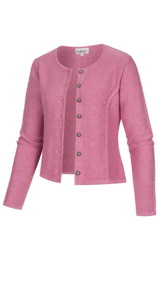 Nübler Trachtenstrickjacke Strickjacke Amira in Rosa von Nübler