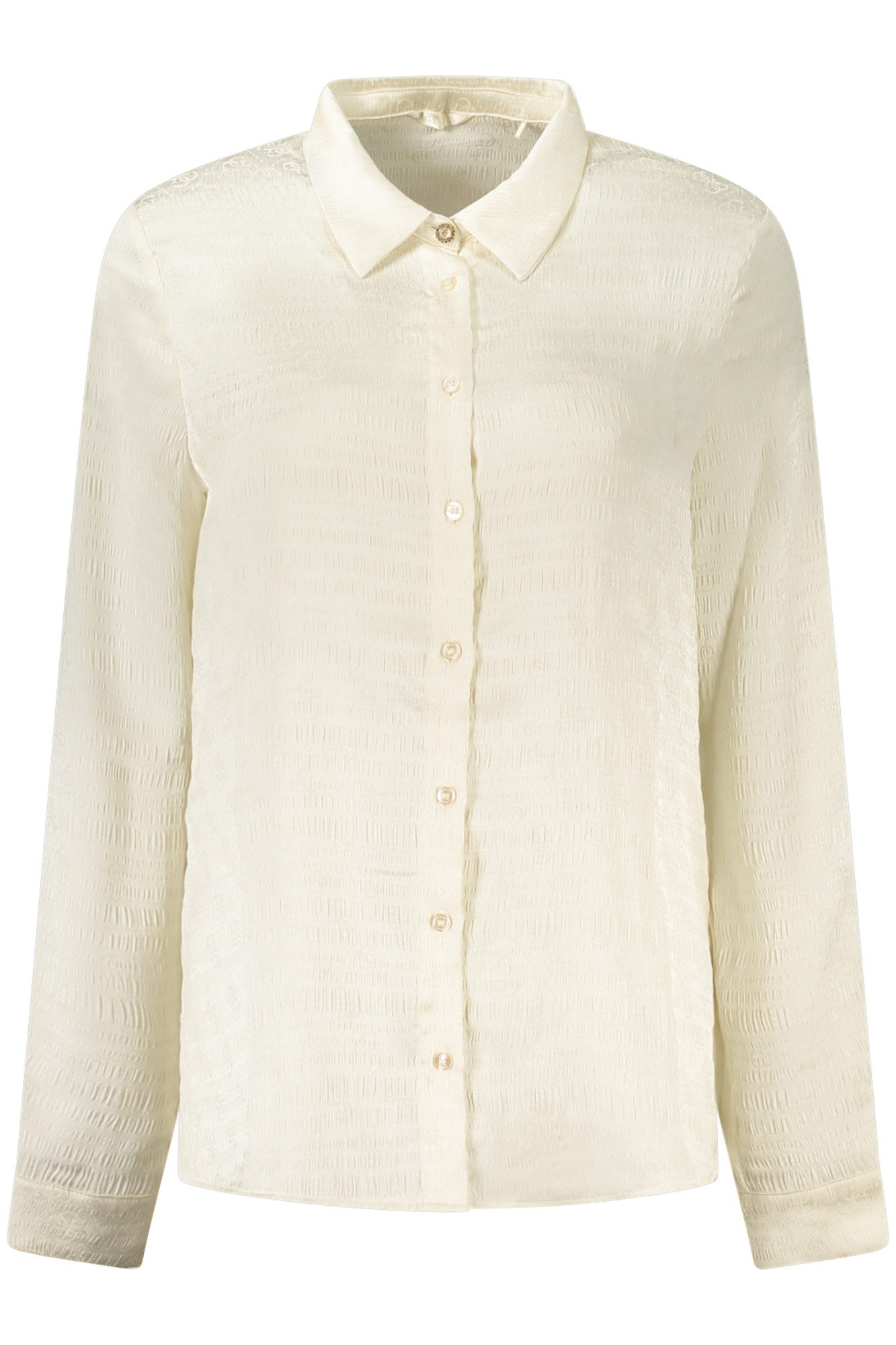 GUESS JEANS Blusenshirt Damen Langarmhemd in Weiß mit italienischem Kragen