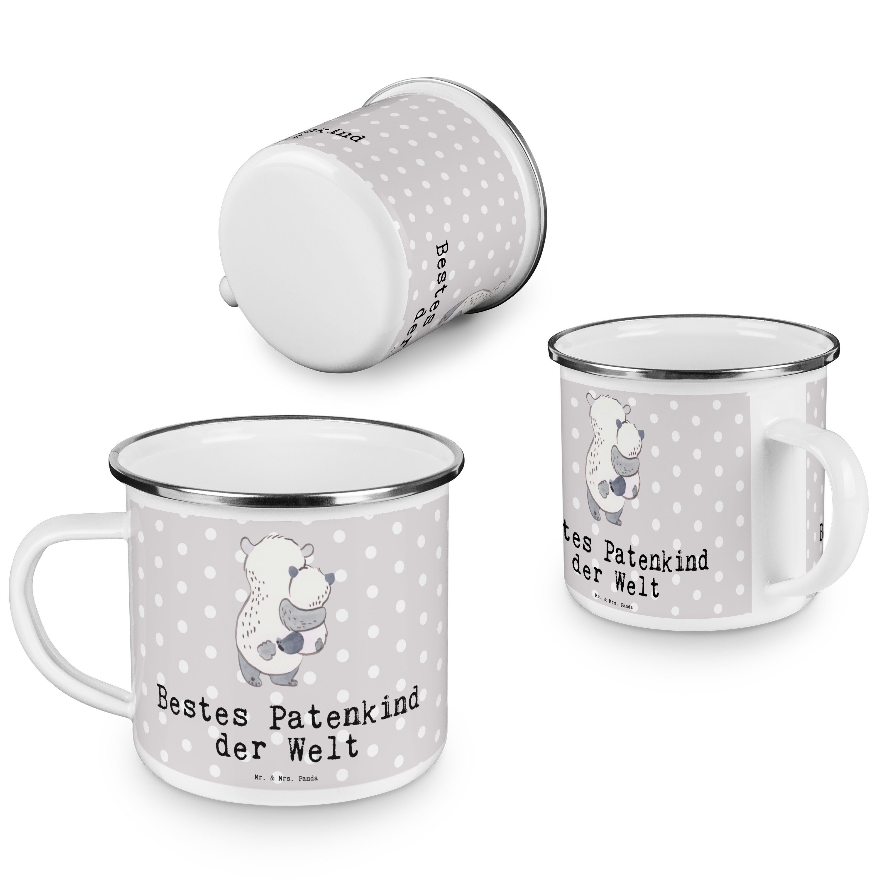 Mr. & Mrs. Panda Becher Kaffee - Welt Patenkind Pastell der Grau Bestes Ble, - Geschenk, Panda Emaille