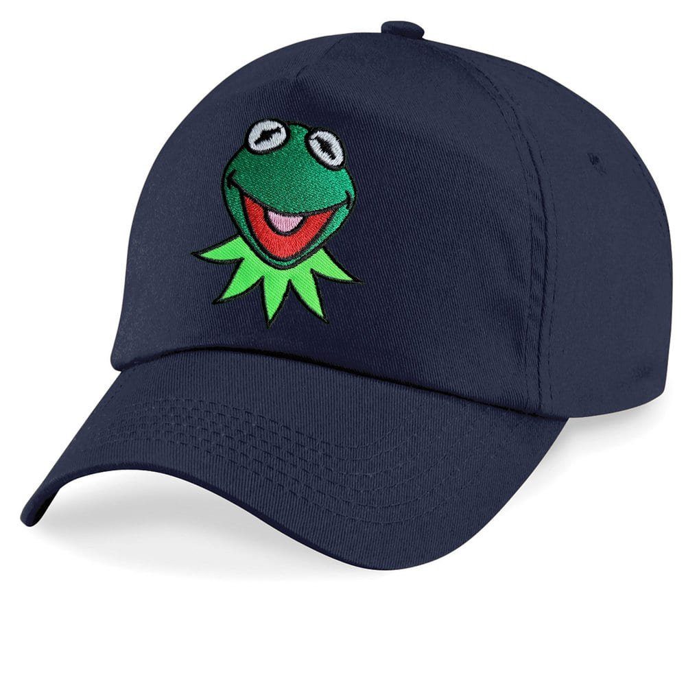 Blondie & Brownie Baseball Cap Kinder Kermit Frosch Muppet Frog Stick Patch Comic Tv One Size Navyblau