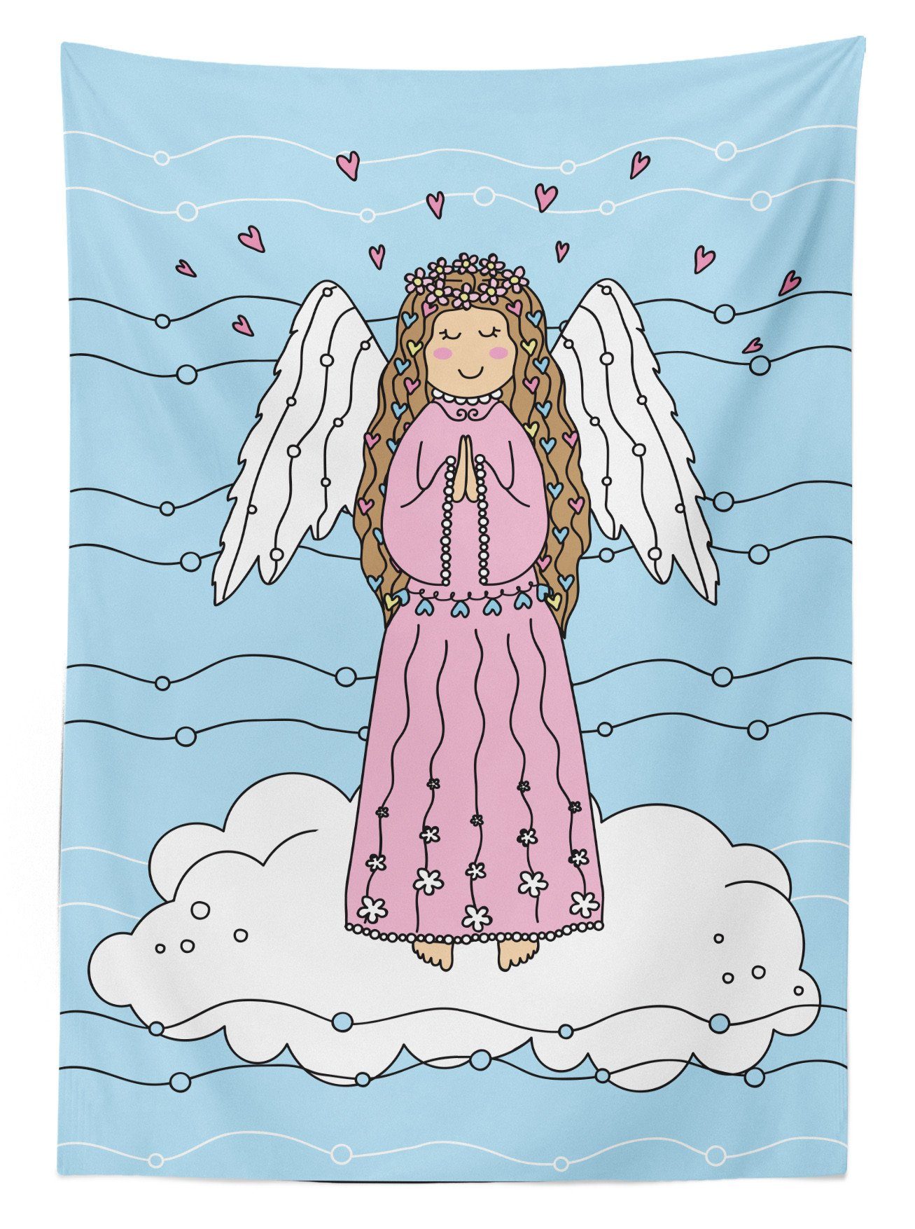 Farbfest Abakuhaus Wings Waschbar Bereich angel Klare Mädchen Doodle Für Farben, auf Tischdecke Wolke den Außen geeignet