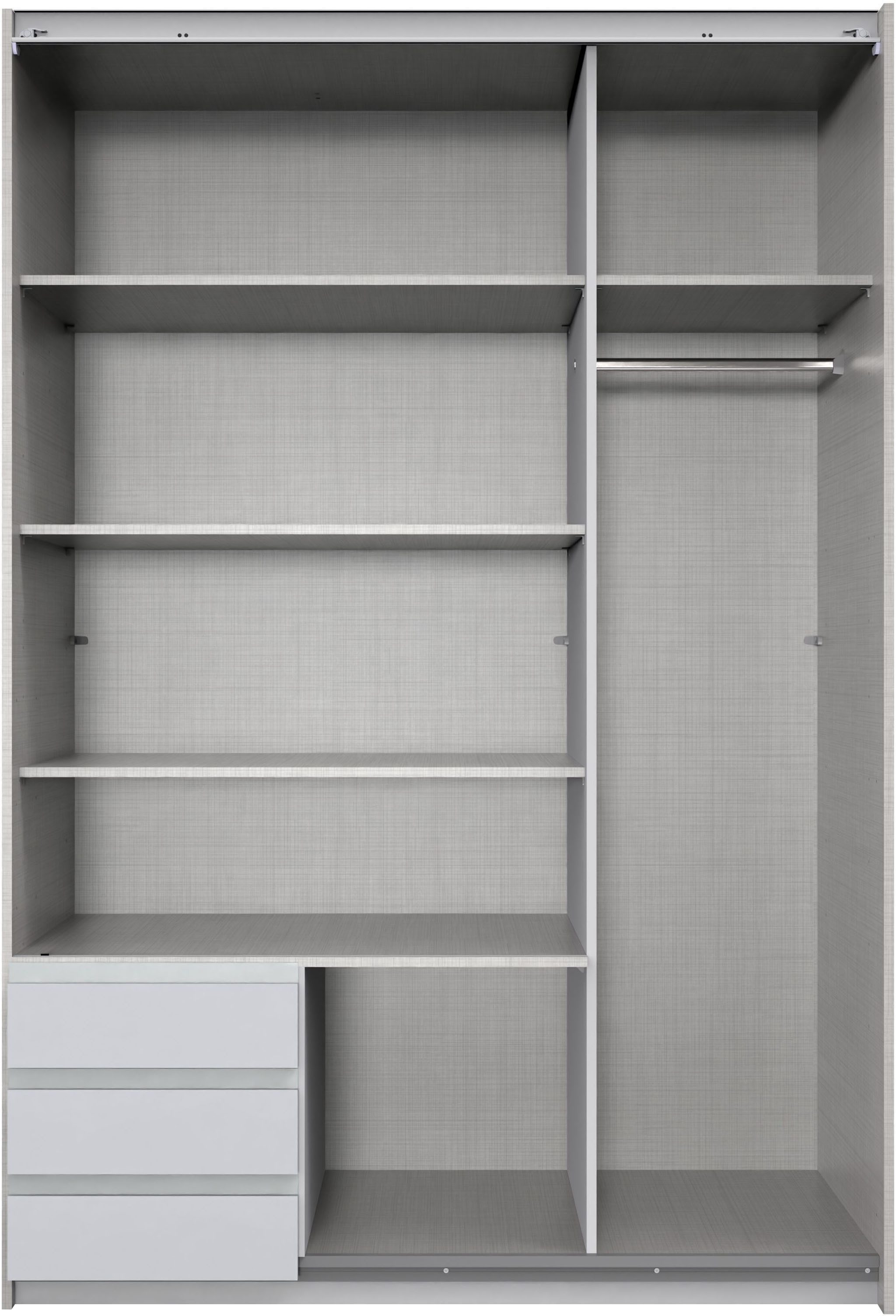 Wimex Schwebetürenschrank Emden moderner Kleiderschrank mit Spiegel und Schubladen Schlafzimmer Schrank Garderobenschrank mit Schwebetüren Topseller