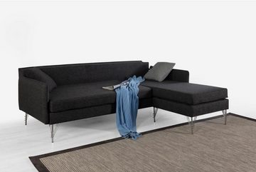 JVmoebel Ecksofa Schwarzes Designer Luxuriöses Polster L-Form Sofa Robuste Eckcouch, 1 Teile, Made in Europa