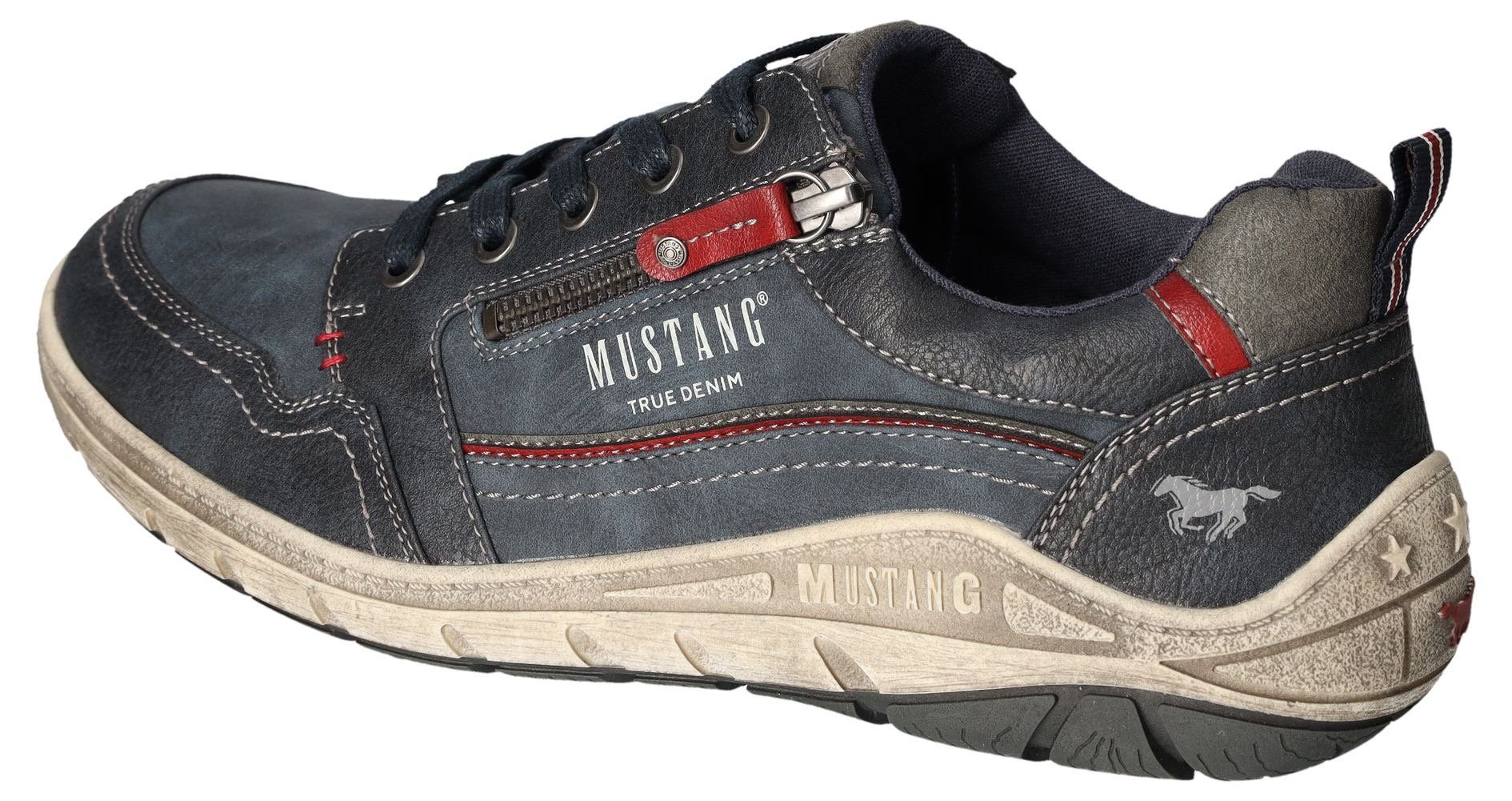 Mustang Shoes Sneaker, Freizeitschuh, Halbschuh, Schnürschuh mit seitlichem Reißverschluss
