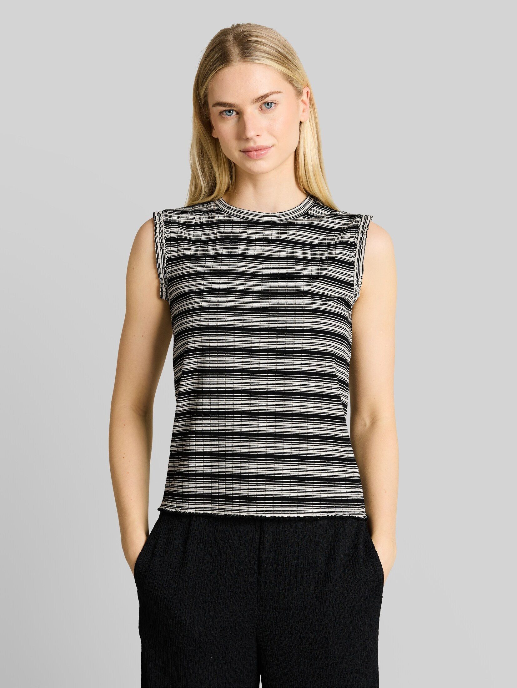 TOM TAILOR Denim Trägertop T-Shirt Top mit Streifenmuster