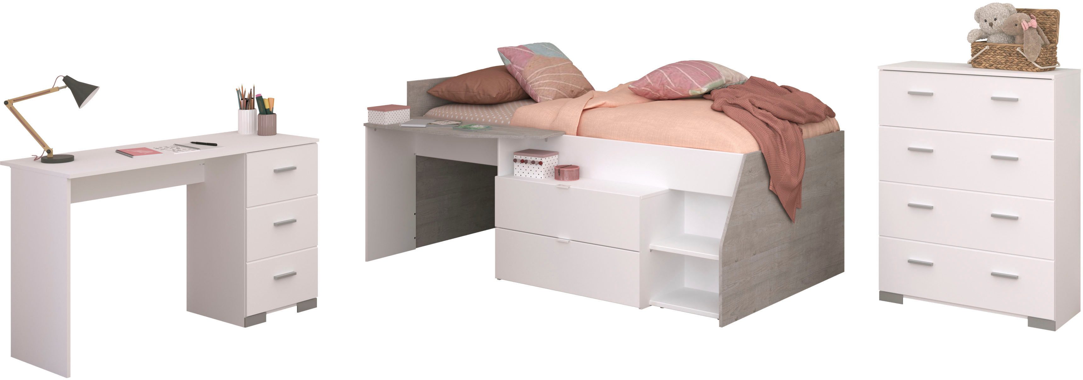 Jugendzimmer-Set Parisot Milky 15