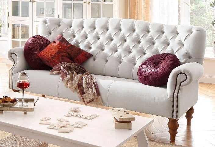 Home affaire Chesterfield-Sofa Lord, mit echter Chesterfield-Knopfheftung u günstig online kaufen
