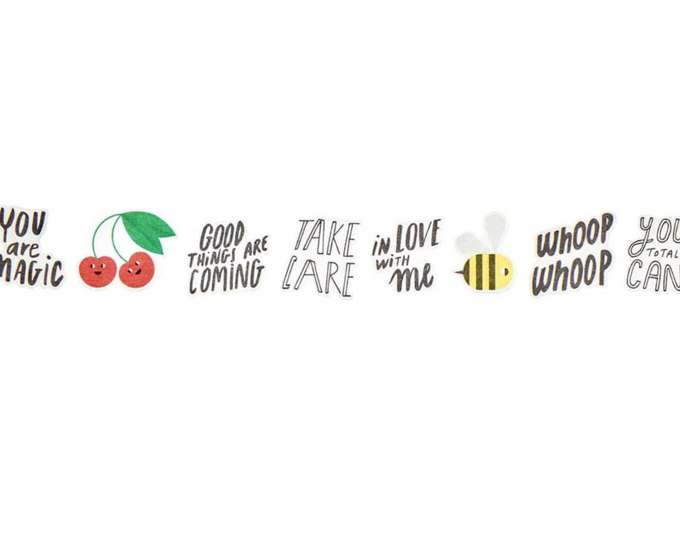 Rico Design Sticker Paper Poetry Washi Sticker Typo 200 Stück