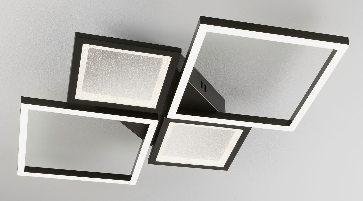 casa NOVA LED Deckenleuchte FAY, 4-flammig, Schwarz, Weiß, Eisen, Kunststoff, Dimmfunktion, LED fest integriert, Neutralweiß, LED Deckenlampe