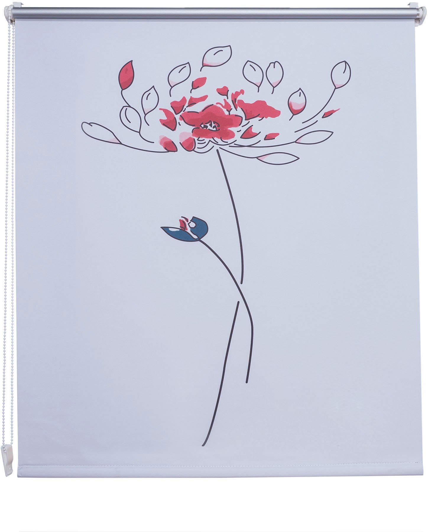 Seitenzugrollo Druck Blume, Liedeco, verdunkelnd, ohne günstig online kaufen