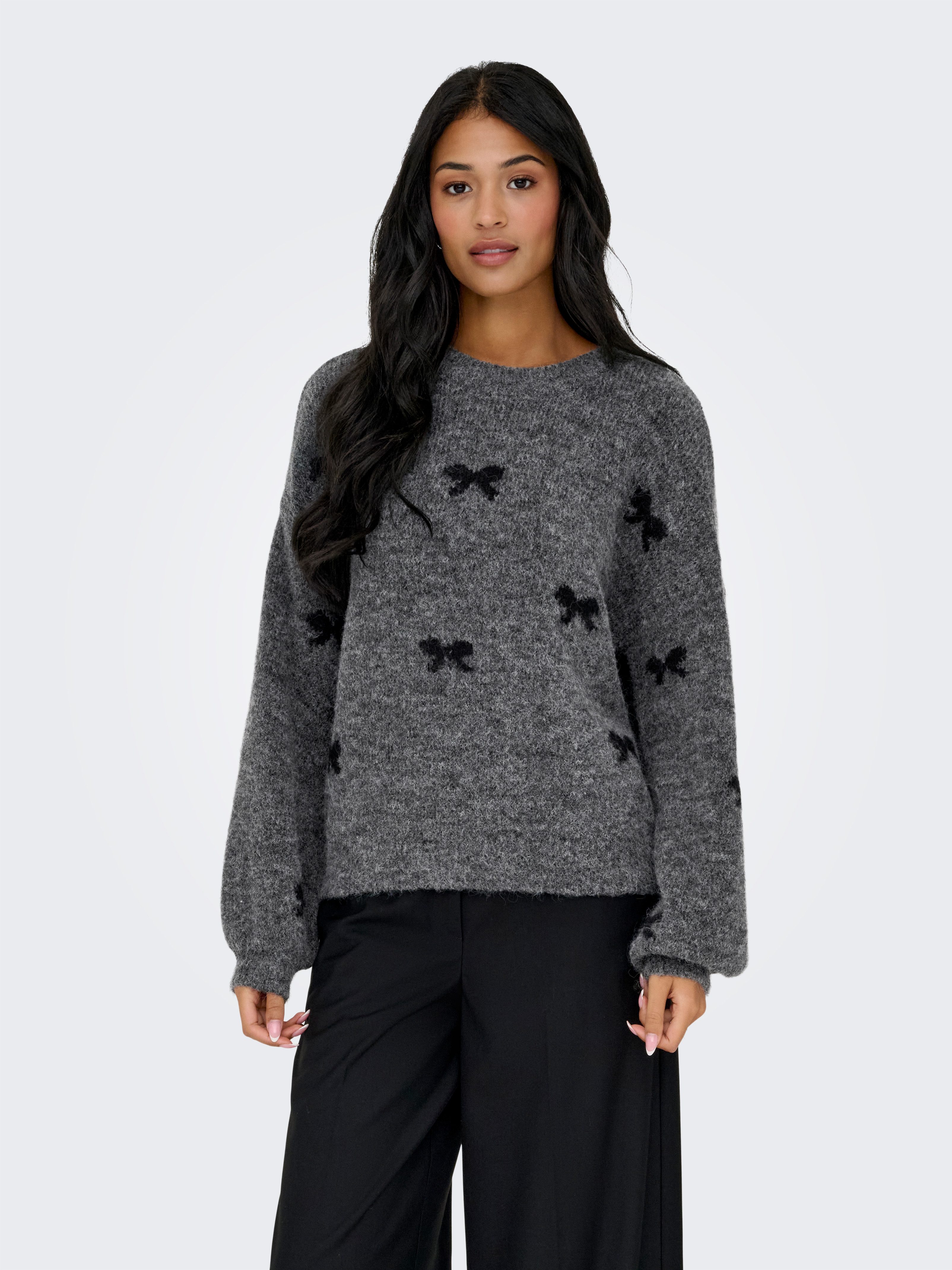 ONLY Rundhalspullover ONLBRUNHILDA LIFE LS BOW O-NECK KNT günstig online kaufen