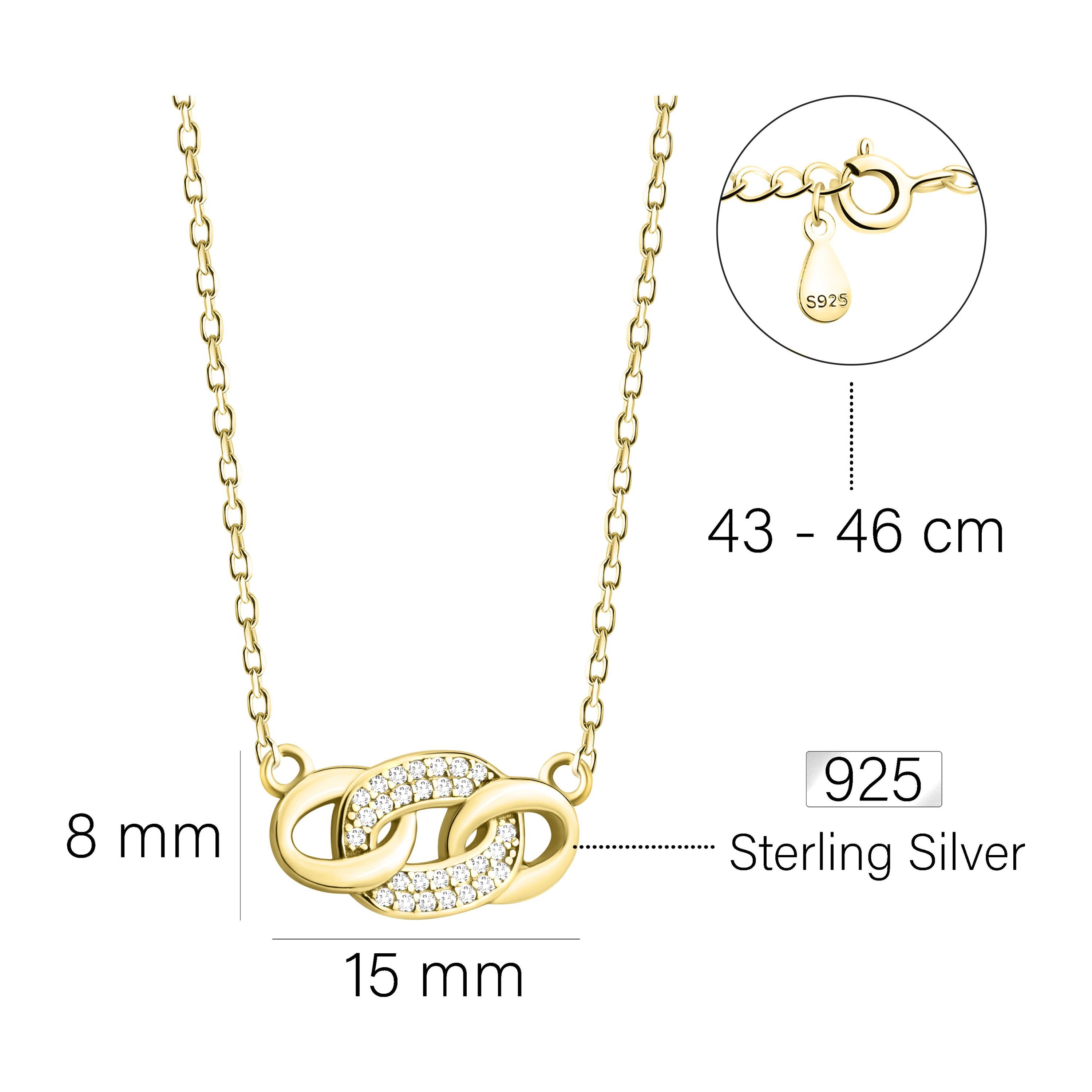 Sofia Milani Schmuck Anhänger Kreis, gold mit 925 Damen Kette Silber