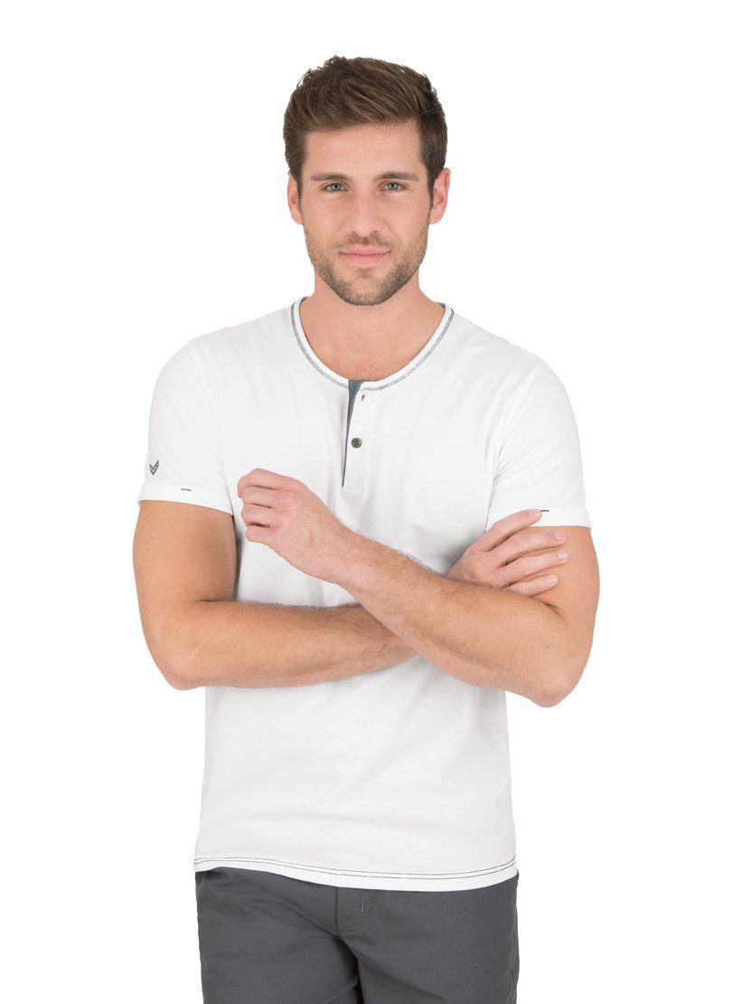 Trigema Herren T-Shirt mit Knopfleiste Deluxe Baumwolle